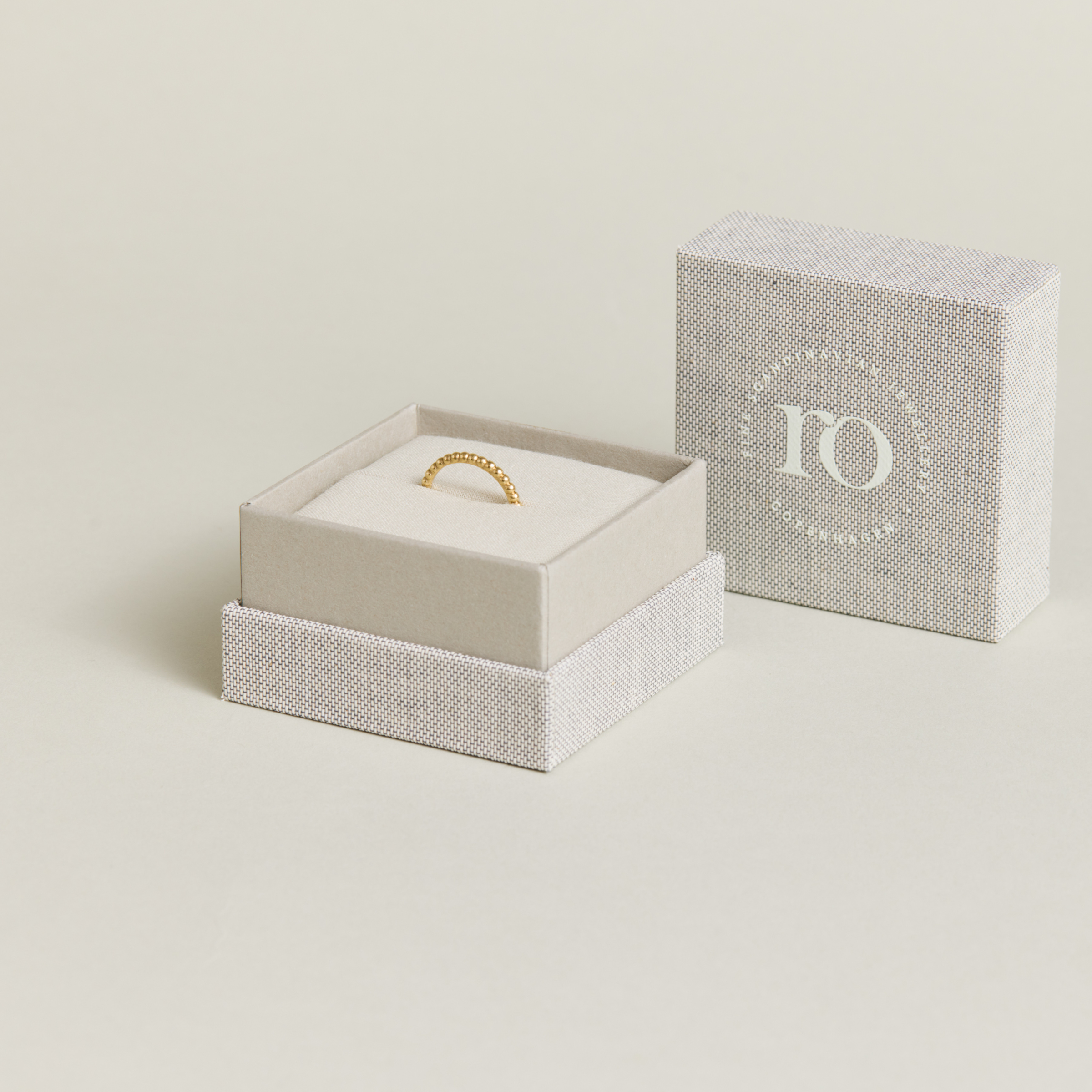 Orbit Dot ring - 18kt Hvidguld