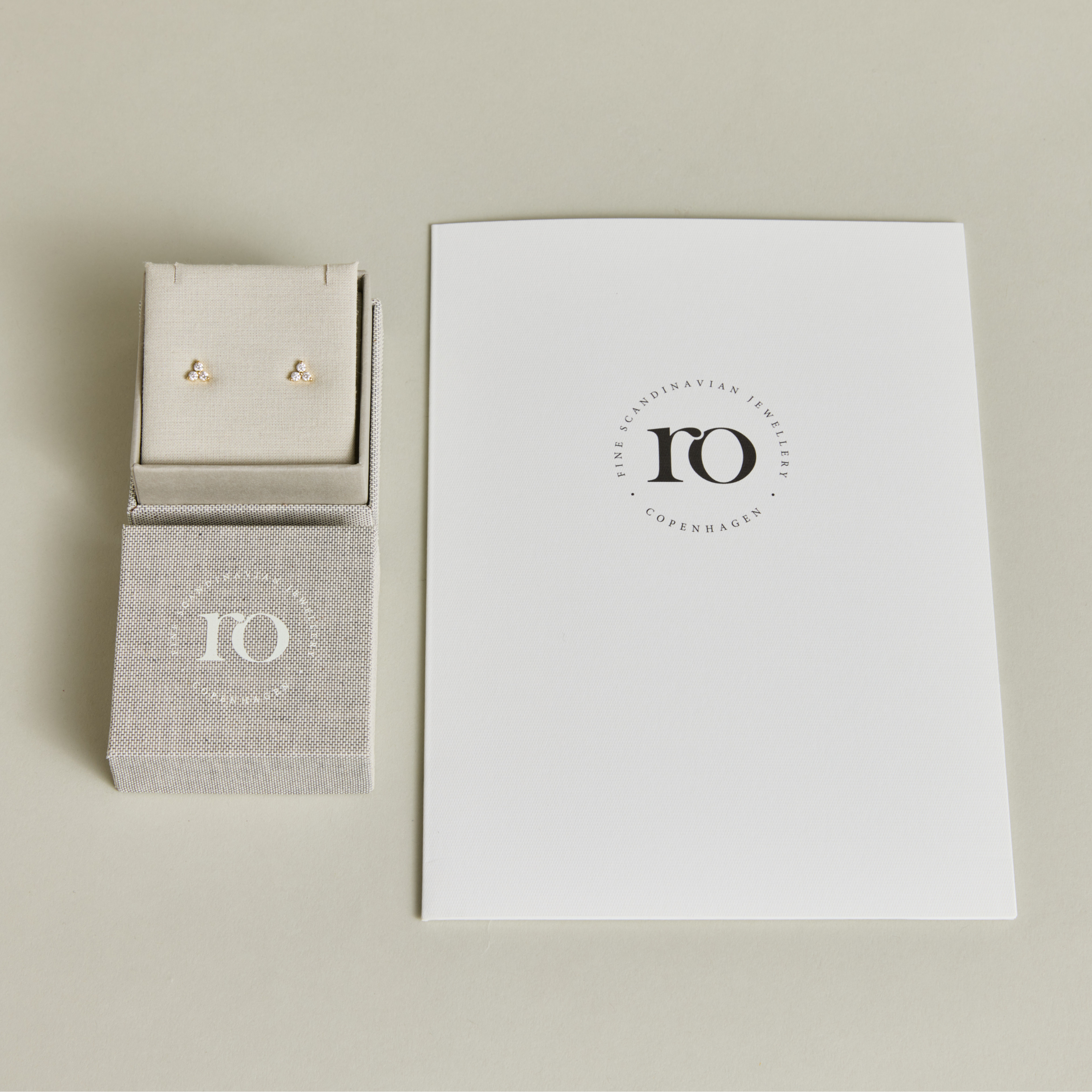 Fryd Diamant ørestik L - 18kt Rødguld
