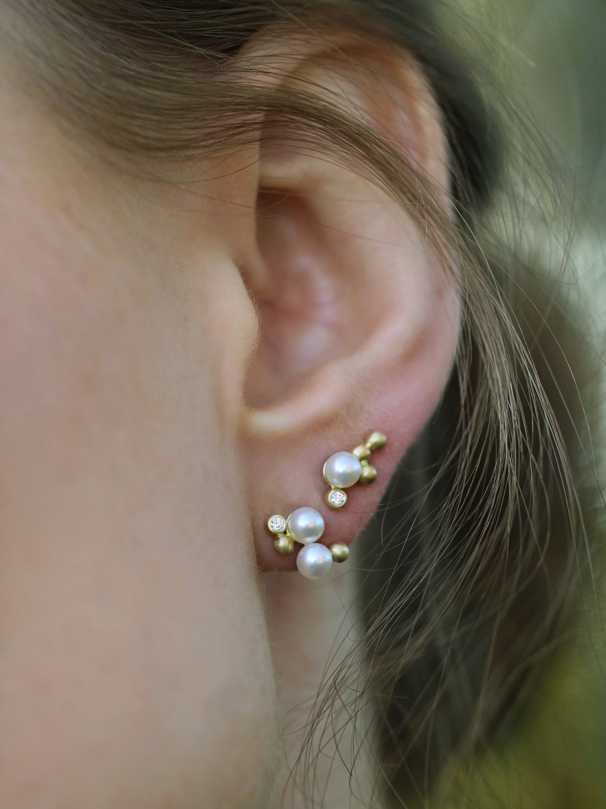 Orbit Dot perleørering M Højre - 18kt Rødguld