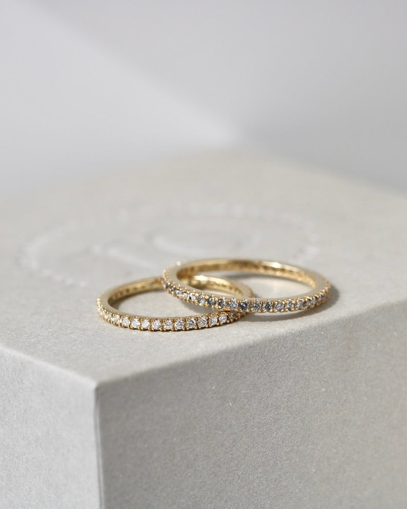Rock Classic Grey diamantring - 18kt Rødguld
