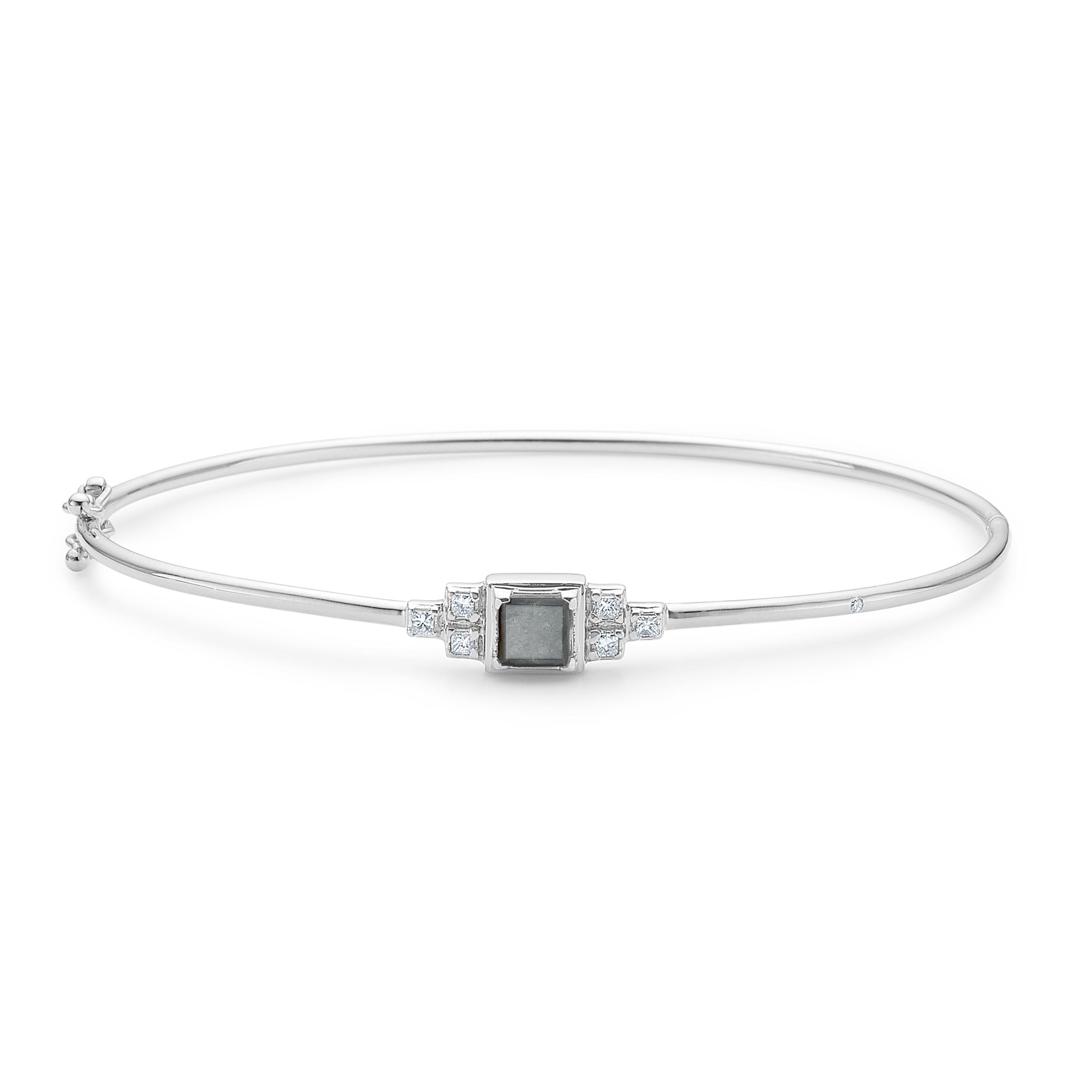 Raw Diamant armring - 18kt Hvidguld