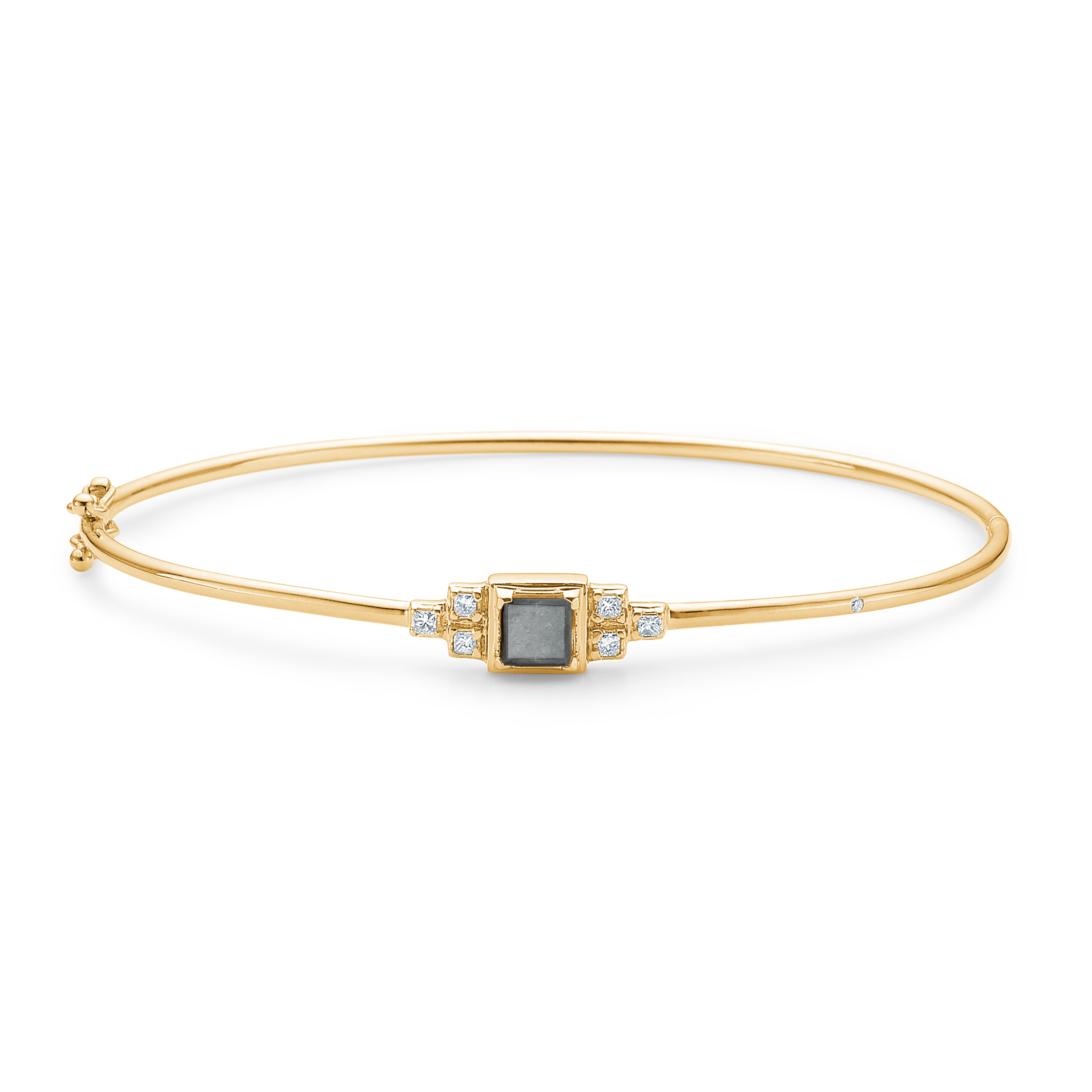 Raw Diamant armring - 18kt Rødguld