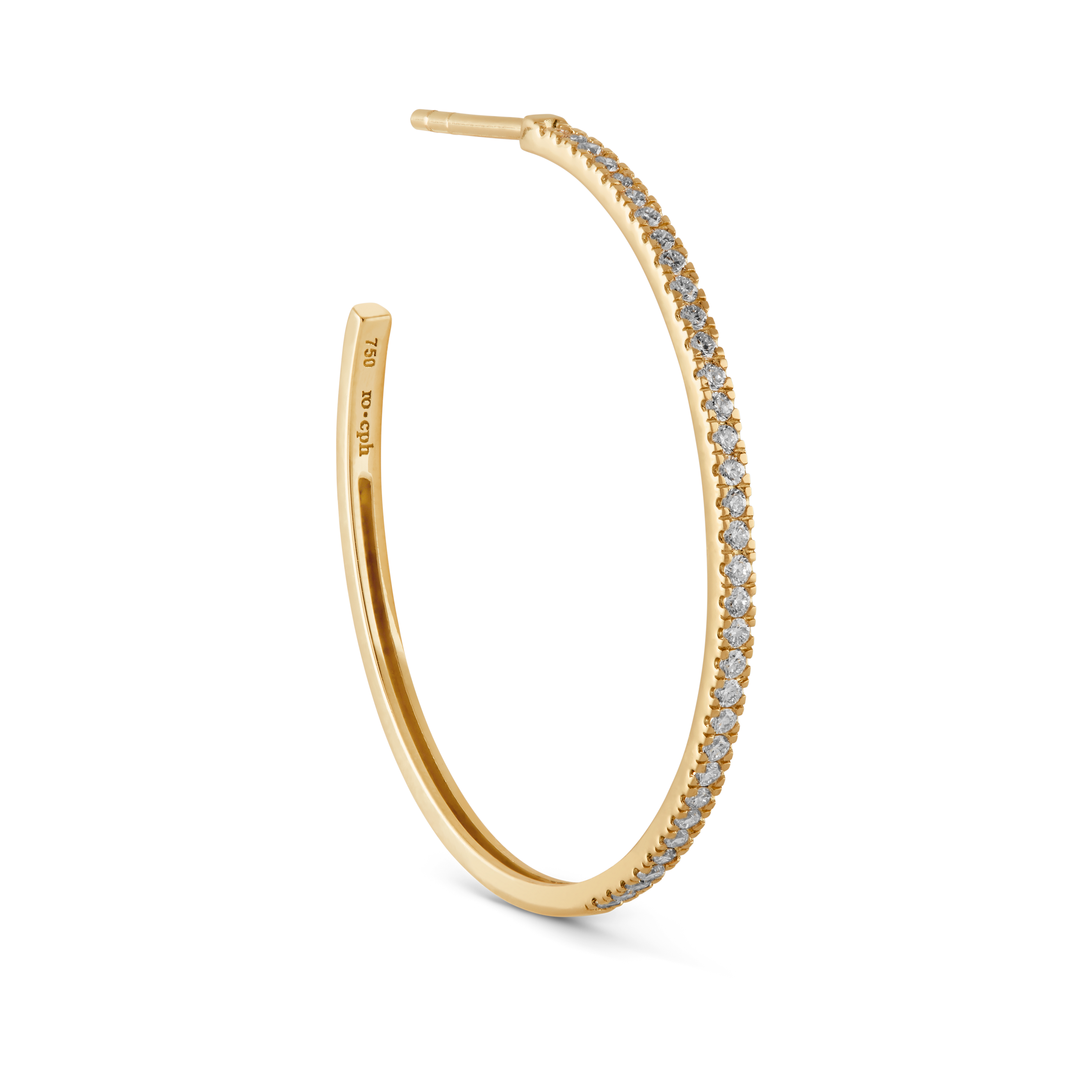 Rock Classic Diamant creol L - 18kt Rødguld
