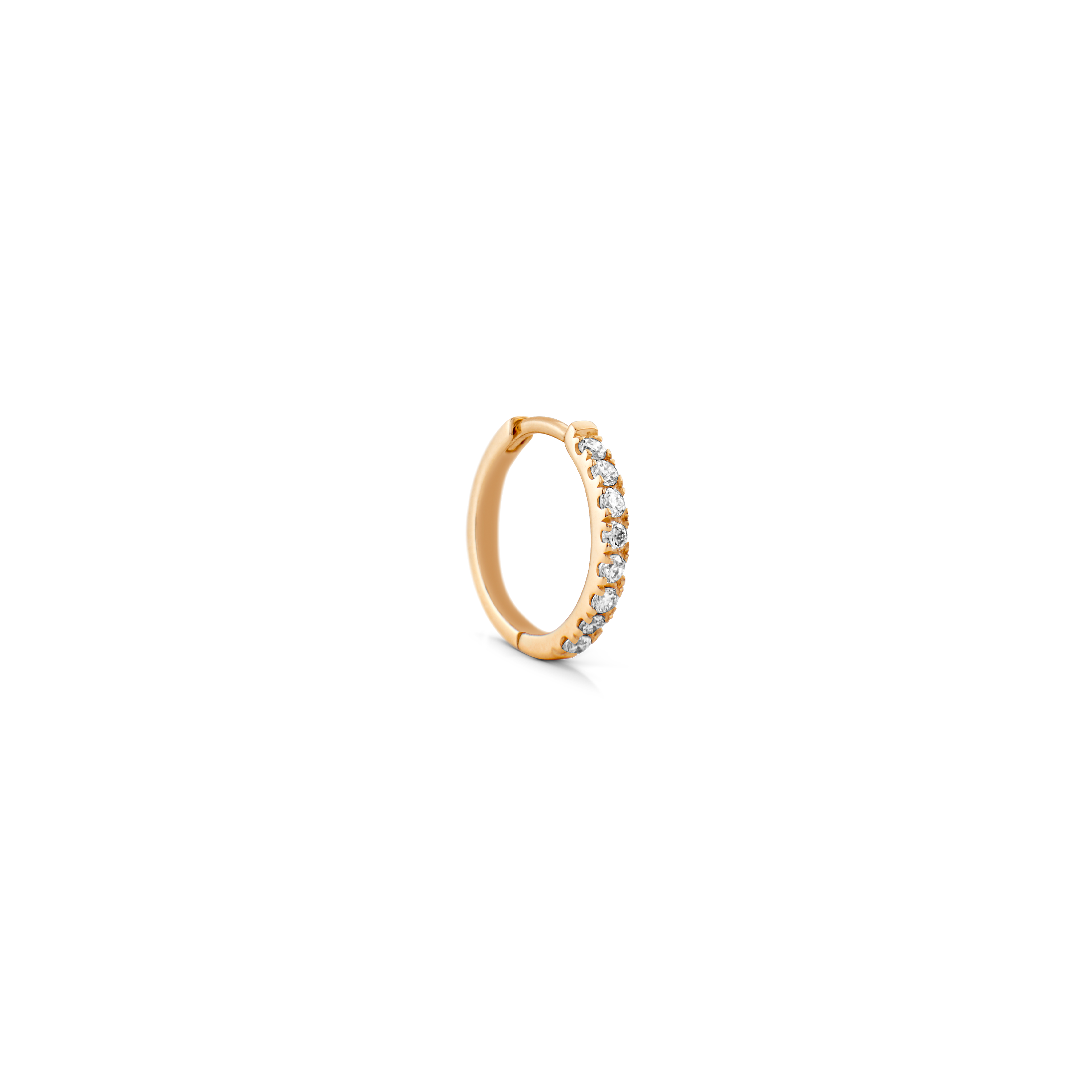 Rock Classic diamant creol XS - 18kt Rødguld