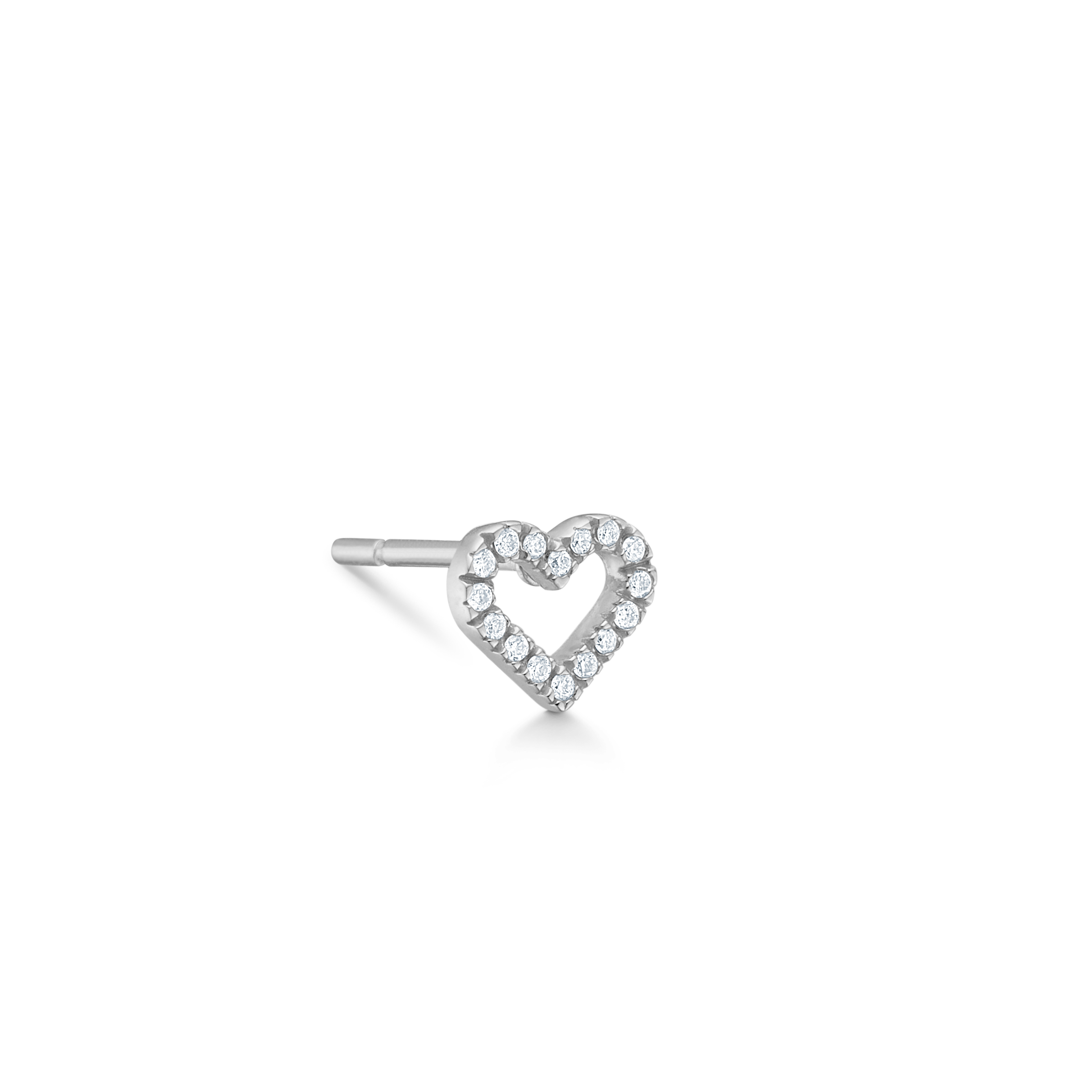 Symbols Open Heart diamant ørestik M - 18kt Hvidguld