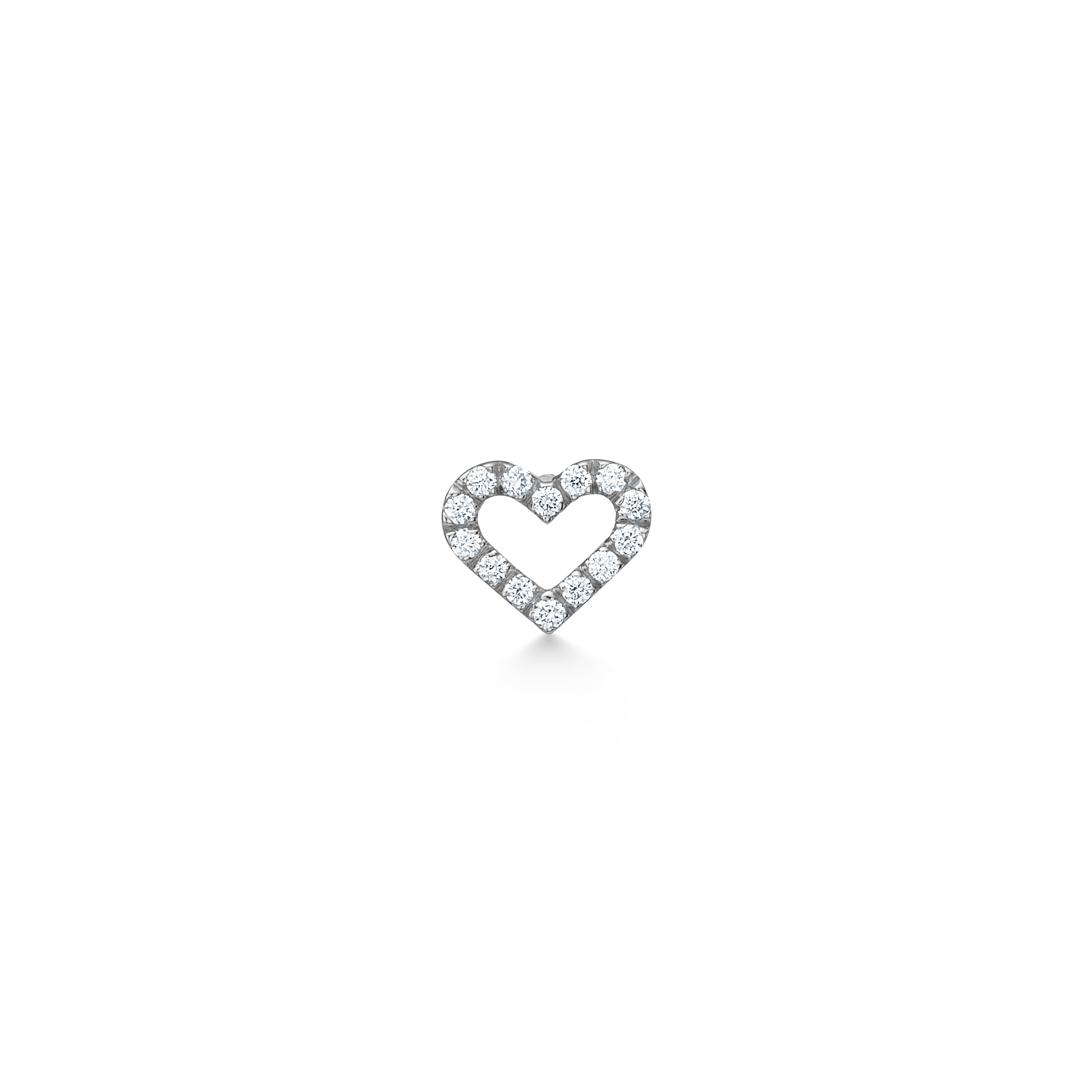Symbols Open Heart diamant ørestik - 18kt Hvidguld