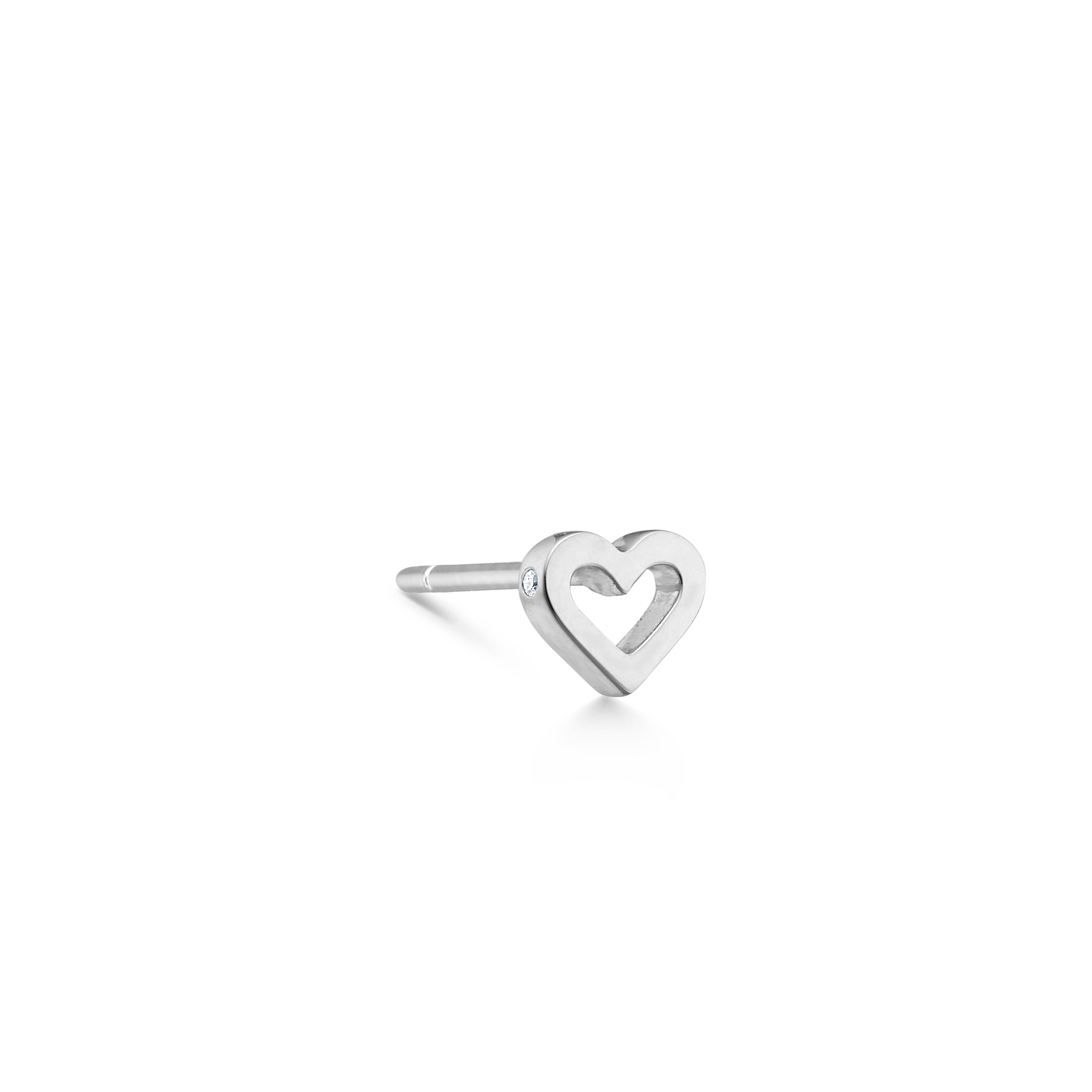 Symbols Open Heart ørering S - 18kt Hvidguld