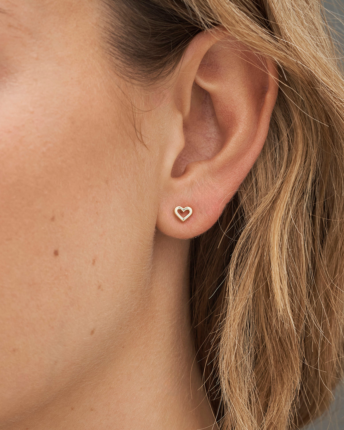 Symbols Open Heart ørestik - 18kt Rødguld