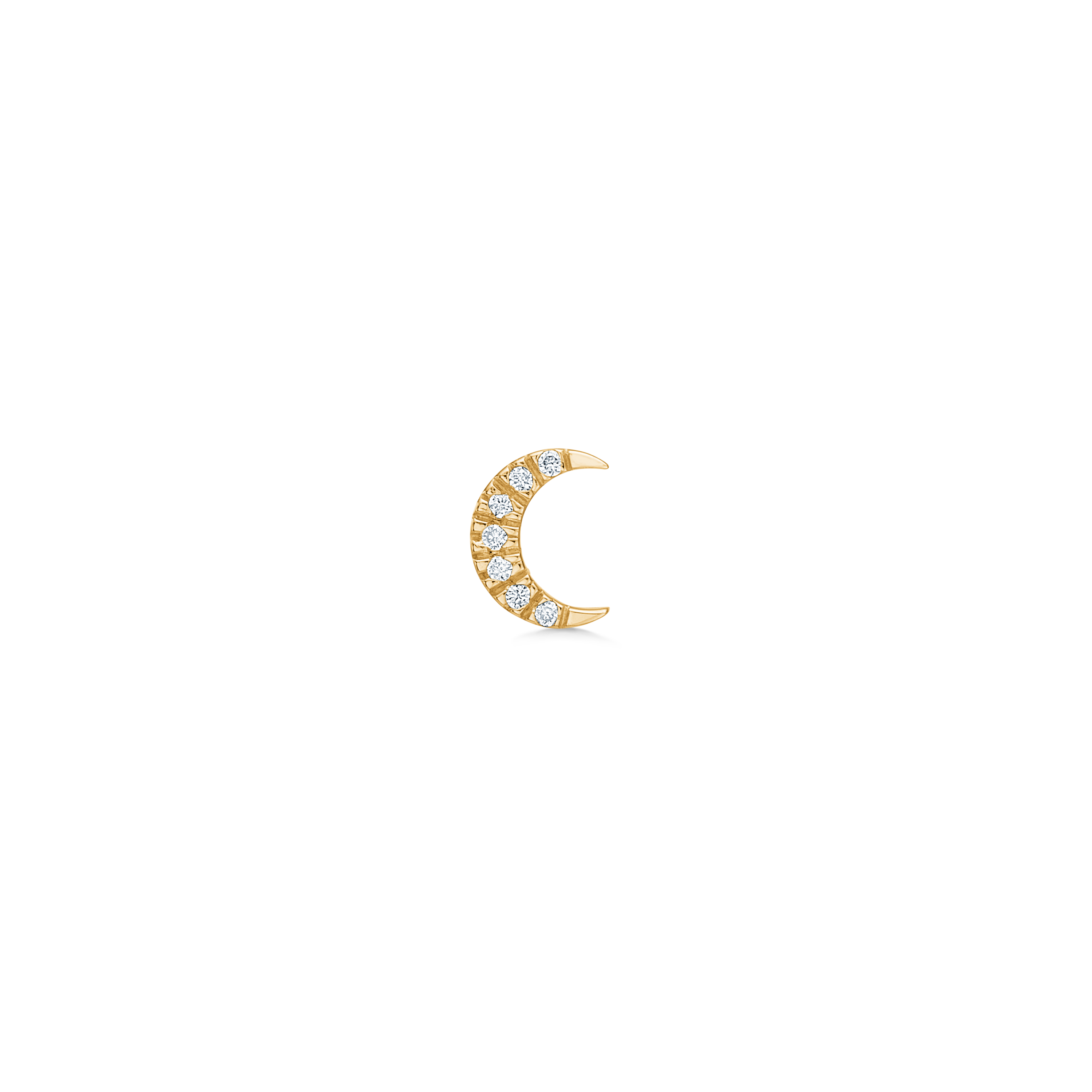Symbols Half Moon diamant ørestik - 18kt Rødguld