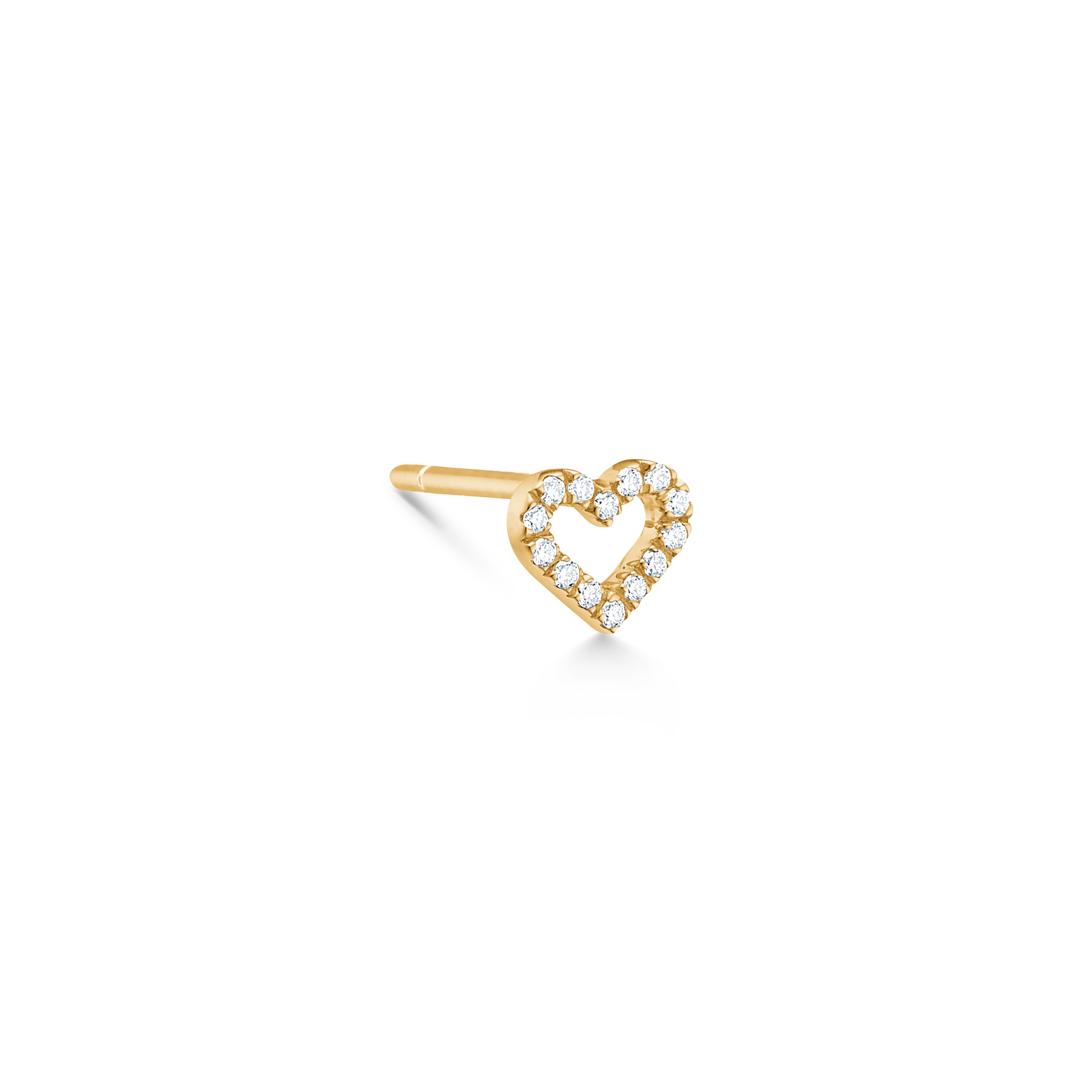 Symbols Open Heart diamant ørestik - 18kt Rødguld