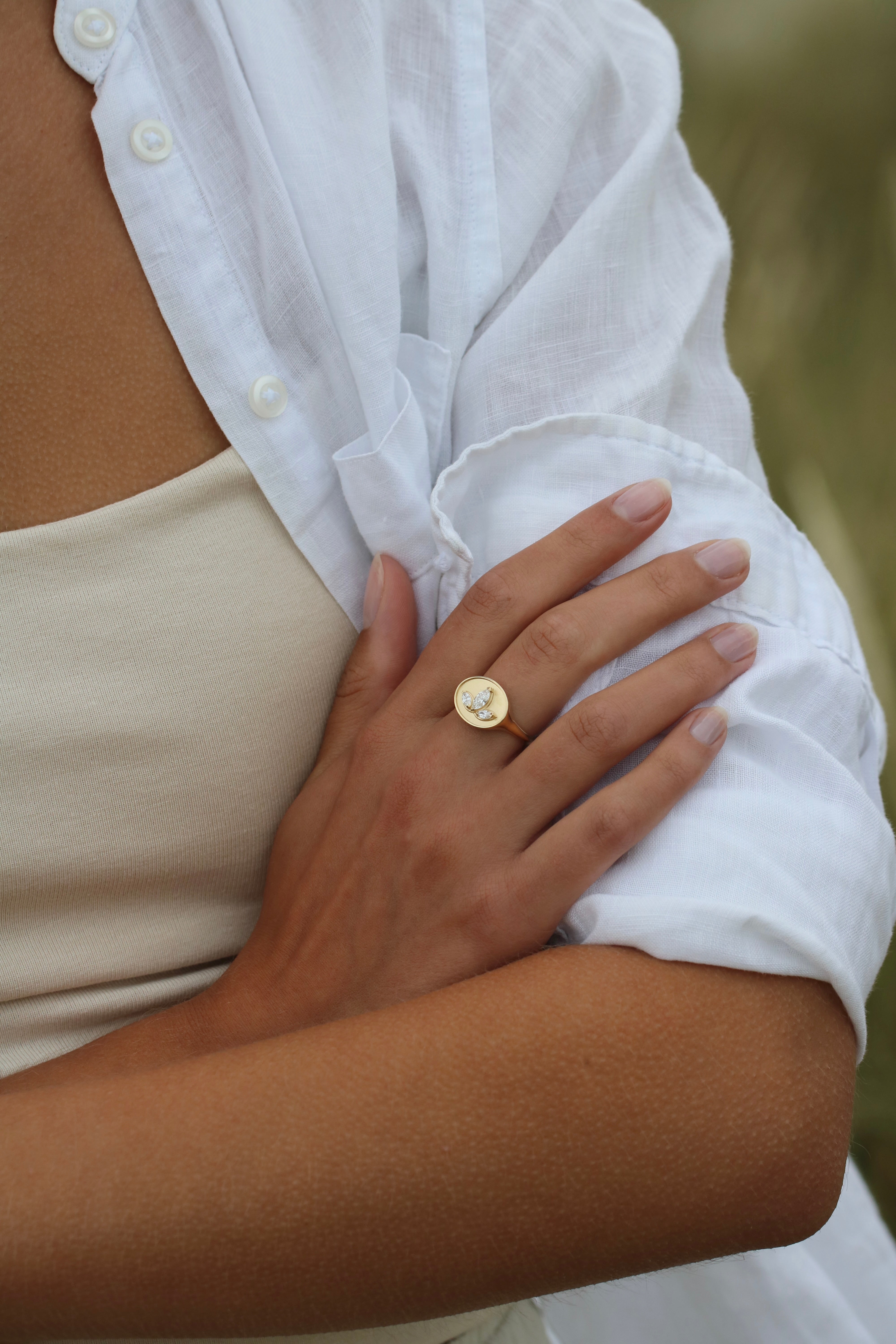 Inner Peace Lotus diamantring - 18kt Rødguld