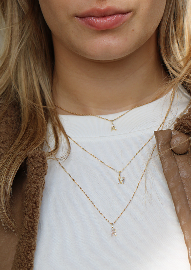 My A diamant vedhæng - 18kt Rødguld