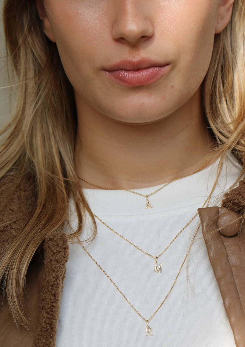 My X diamant vedhæng - 18kt Rødguld