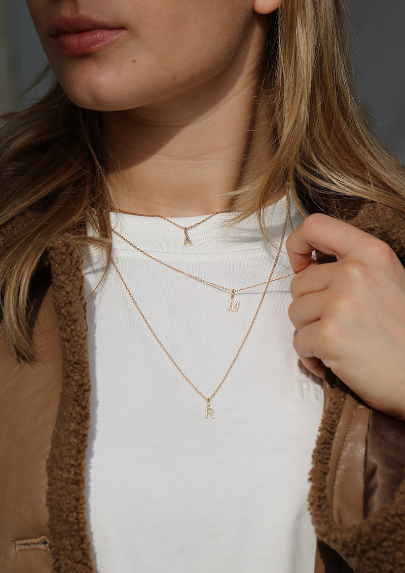 My S diamant vedhæng - 18kt Rødguld