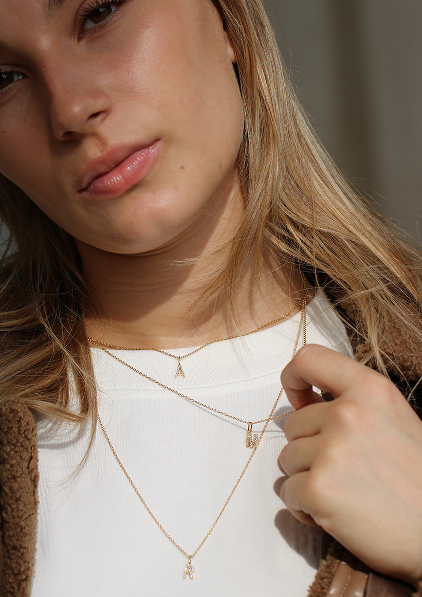 My T diamant vedhæng - 18kt Rødguld