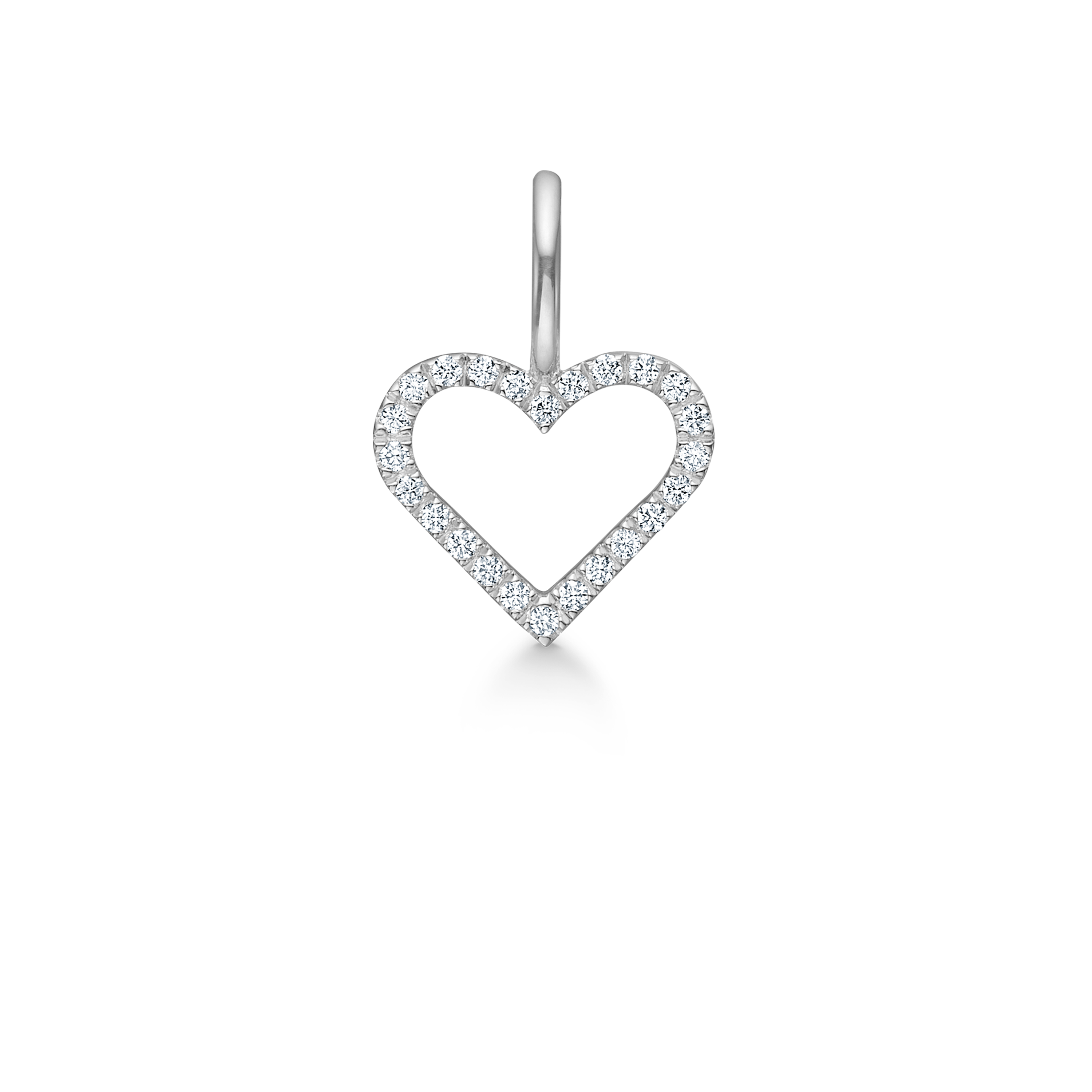 Symbols Open Heart diamant vedhæng - 18kt Hvidguld