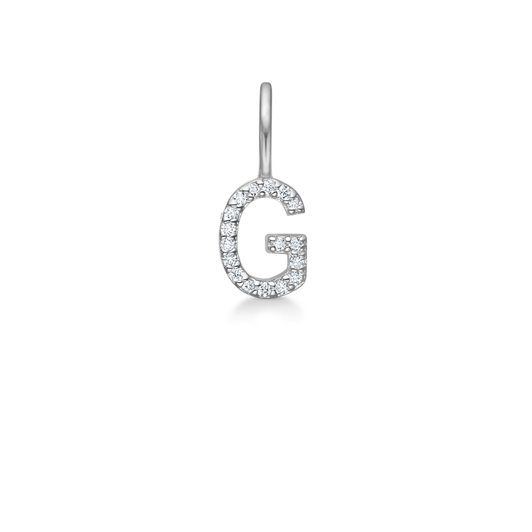 My G diamant vedhæng - 18kt Hvidguld