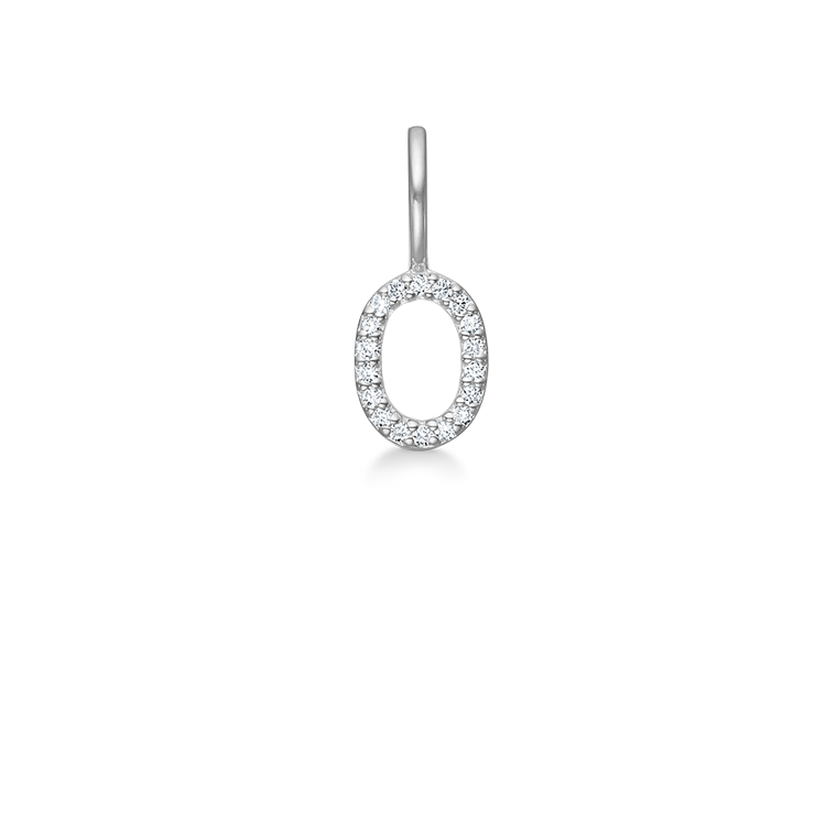My O diamant vedhæng - 18kt Hvidguld