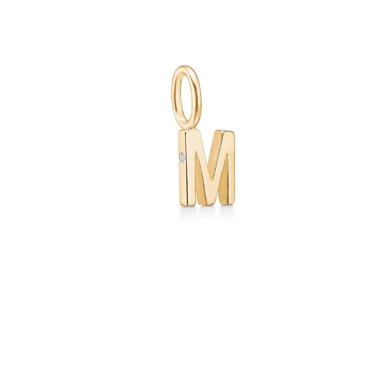 My M vedhæng - 18kt Rødguld