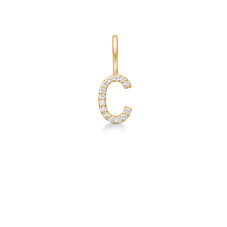 My C diamant vedhæng - 18kt Rødguld