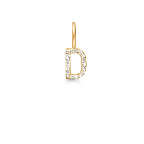 My D diamant vedhæng - 18kt Rødguld