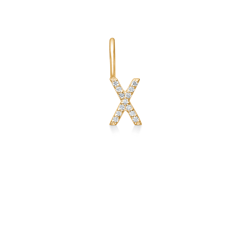 My X diamant vedhæng - 18kt Rødguld