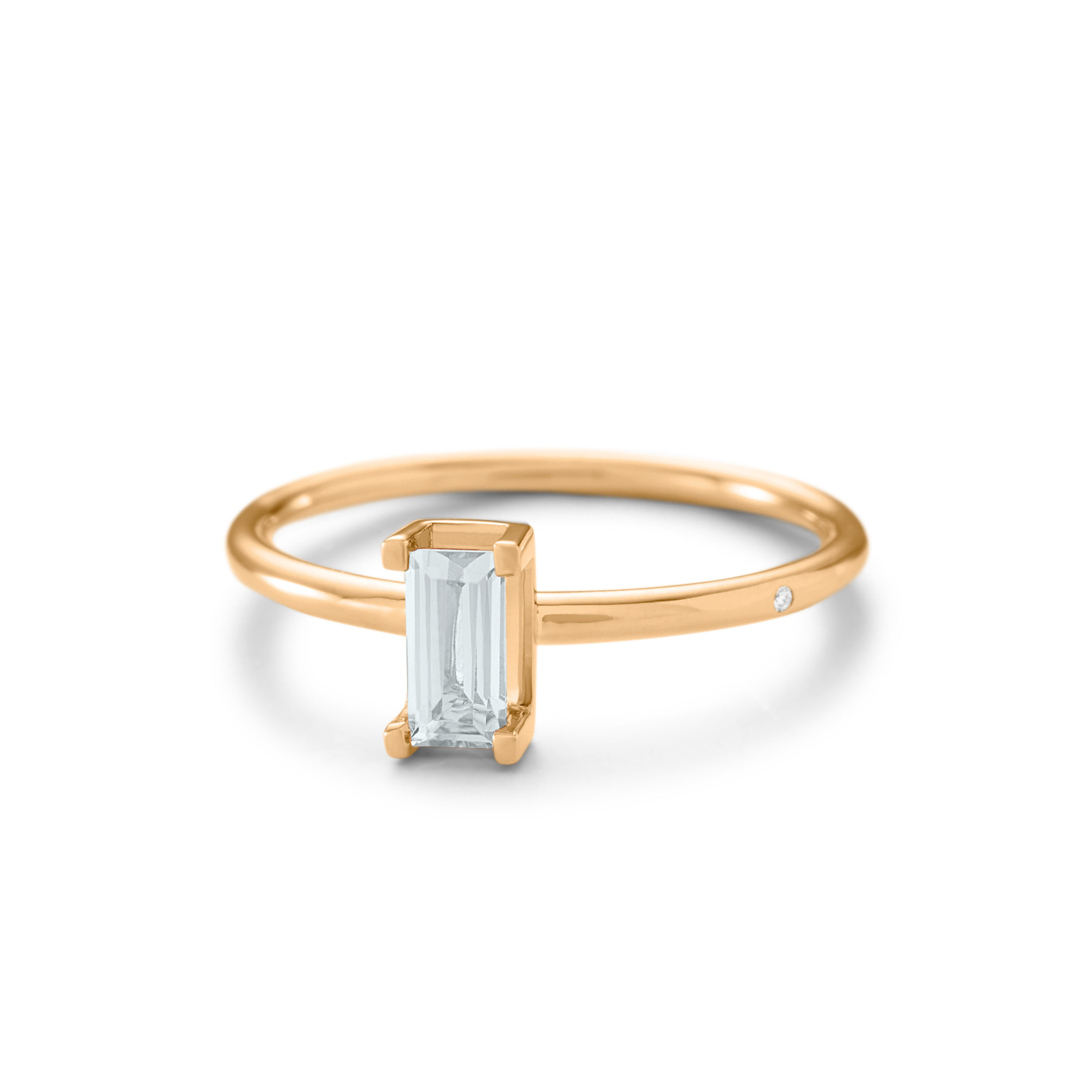 Nord Blue ring S turned - 18kt Rødguld