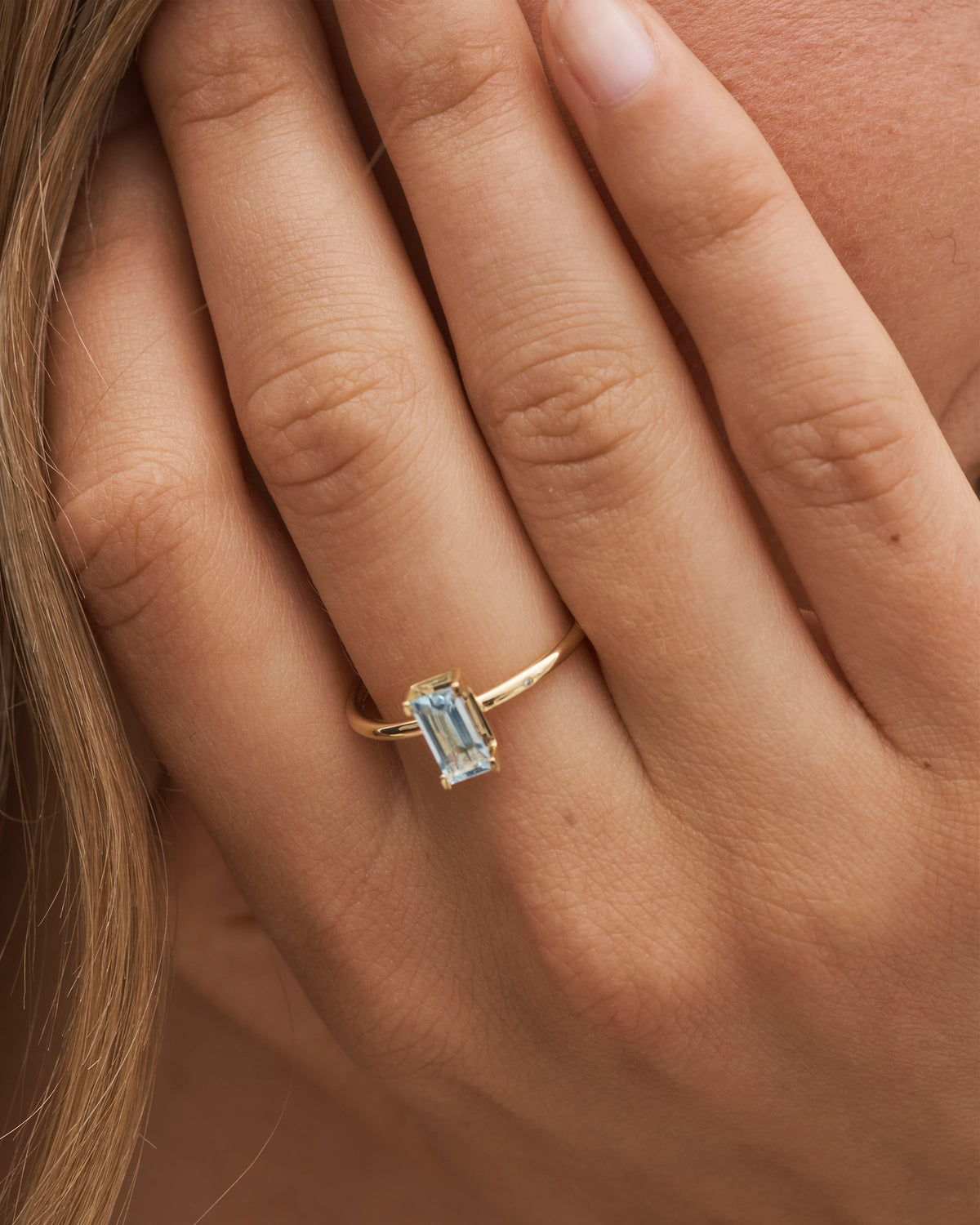 Nord Blue ring turned II - 18kt Rødguld