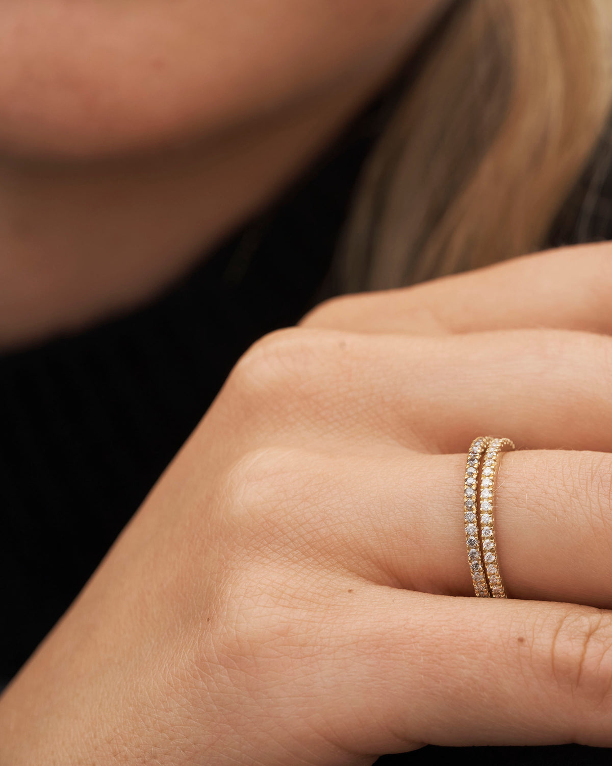 Rock Classic Grey diamantring - 18kt Rødguld