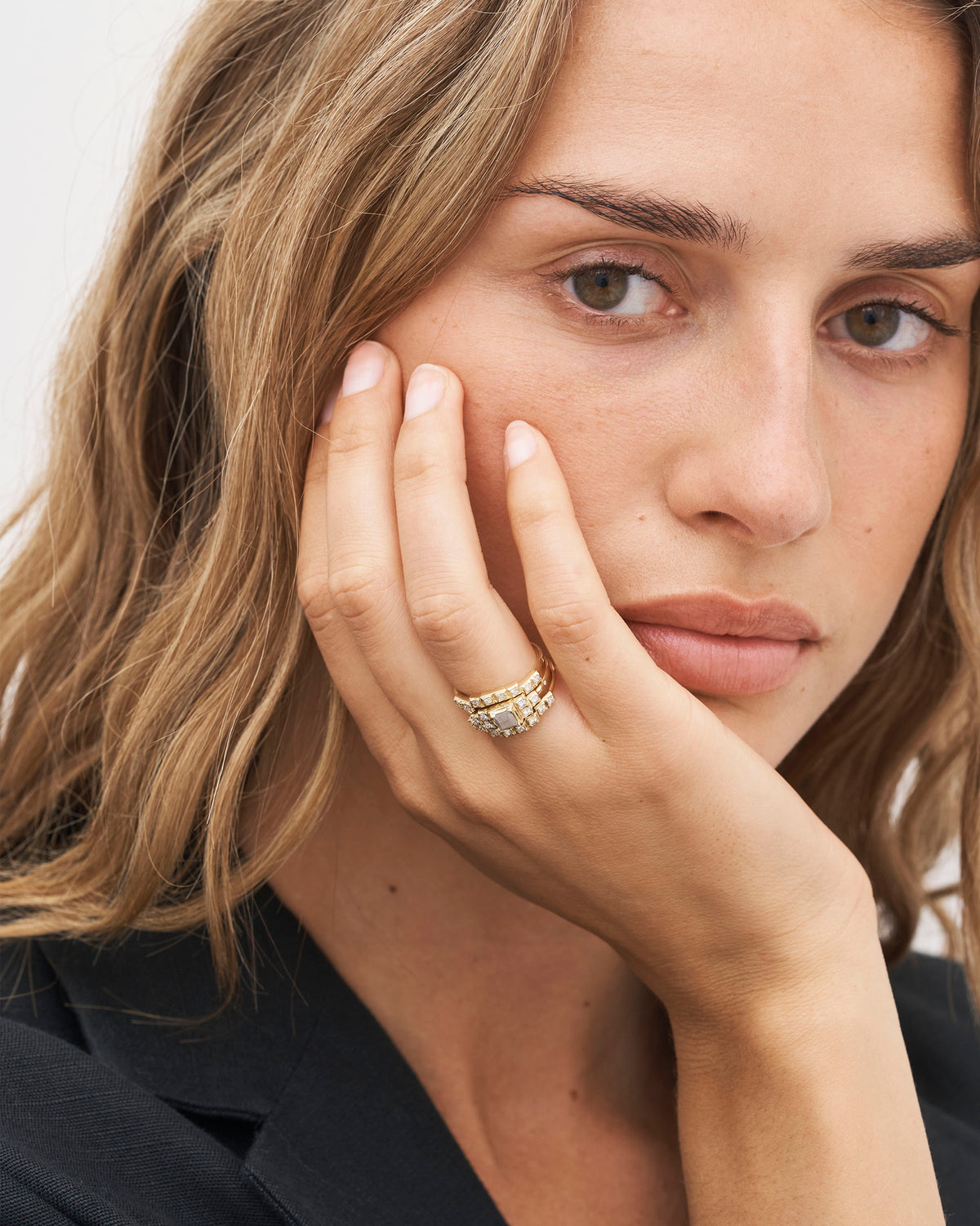 Raw diamantring - 18kt Rødguld