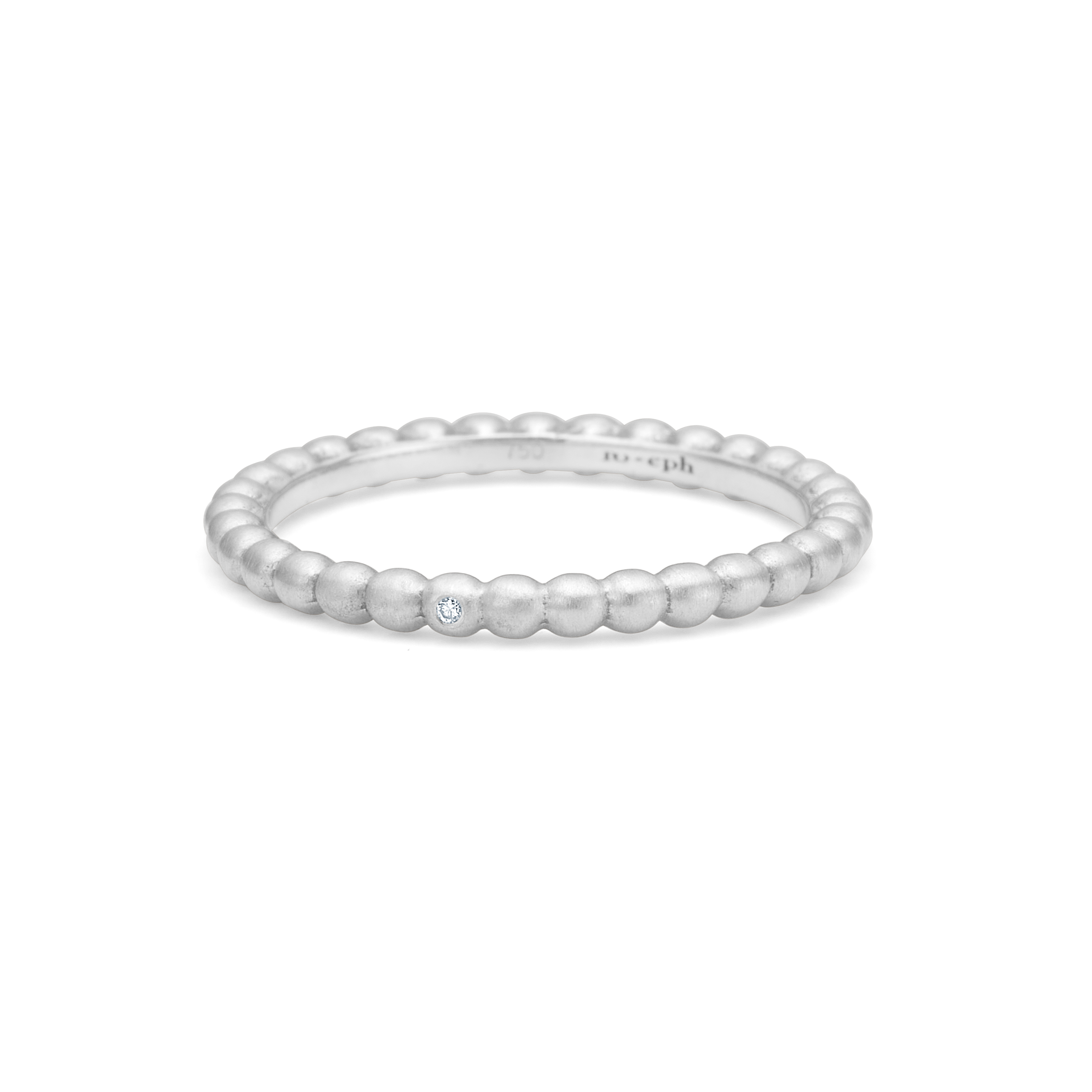 Orbit Dot ring - 18kt Hvidguld