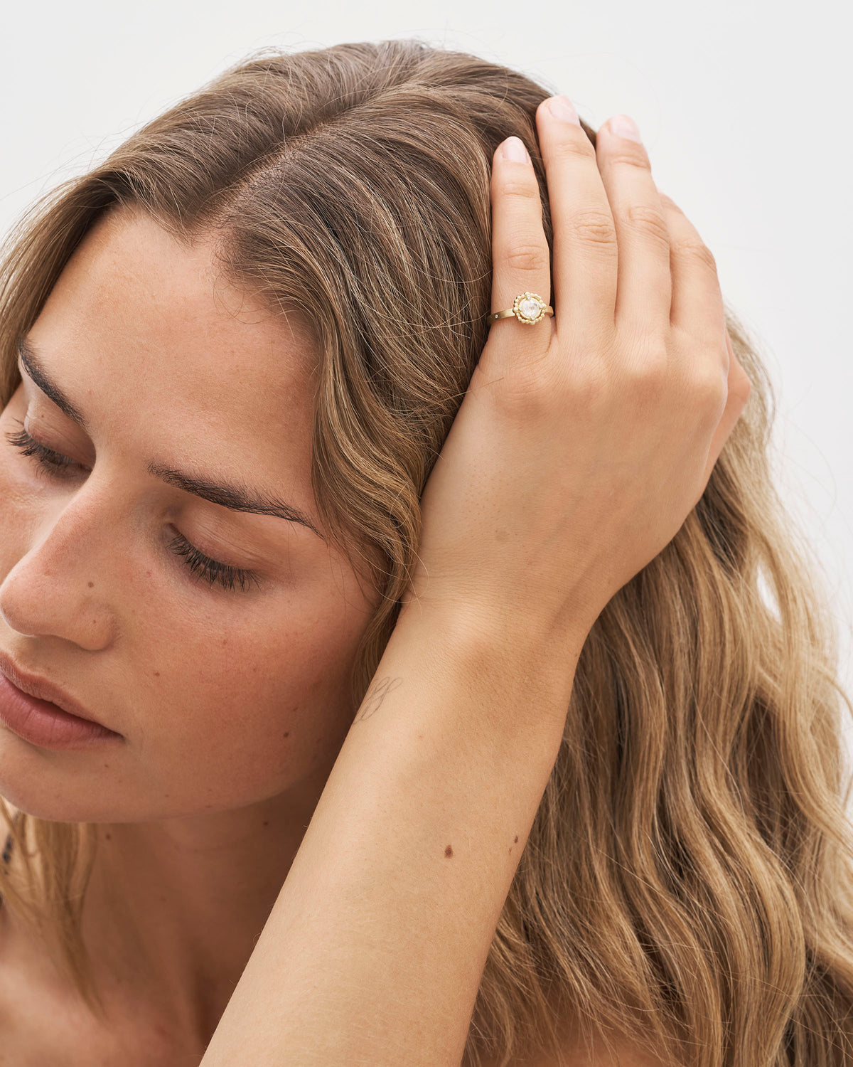 Orbit Grey diamantring - 18kt Rødguld