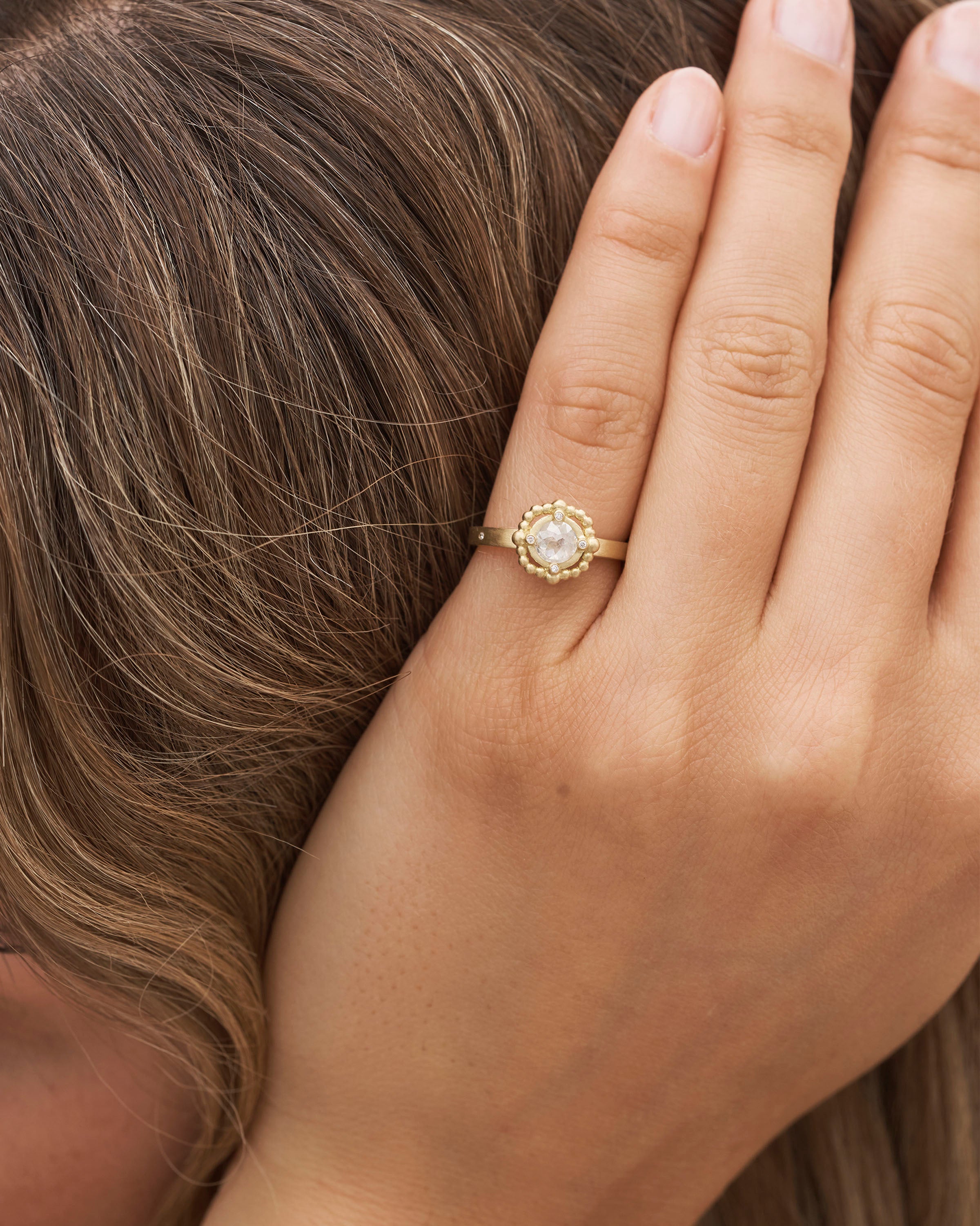 Orbit Grey diamantring - 18kt Rødguld