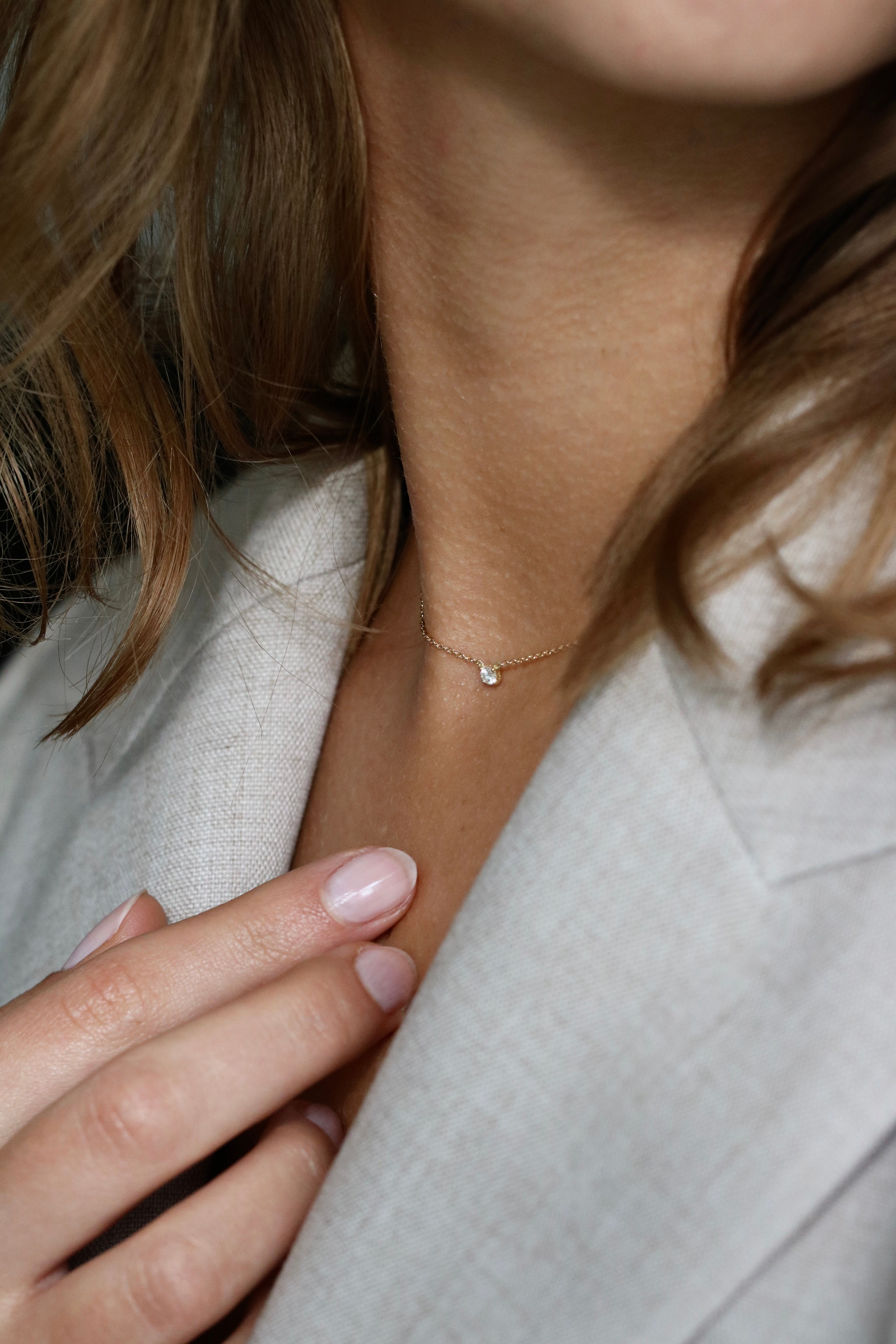 Rock Classic Floating Diamant halskæde - 18kt Hvidguld