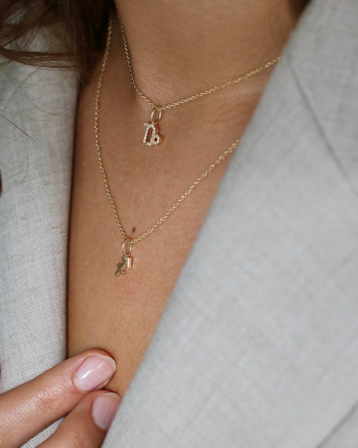 My Stenbuk diamantvedhæng - 18kt Rødguld