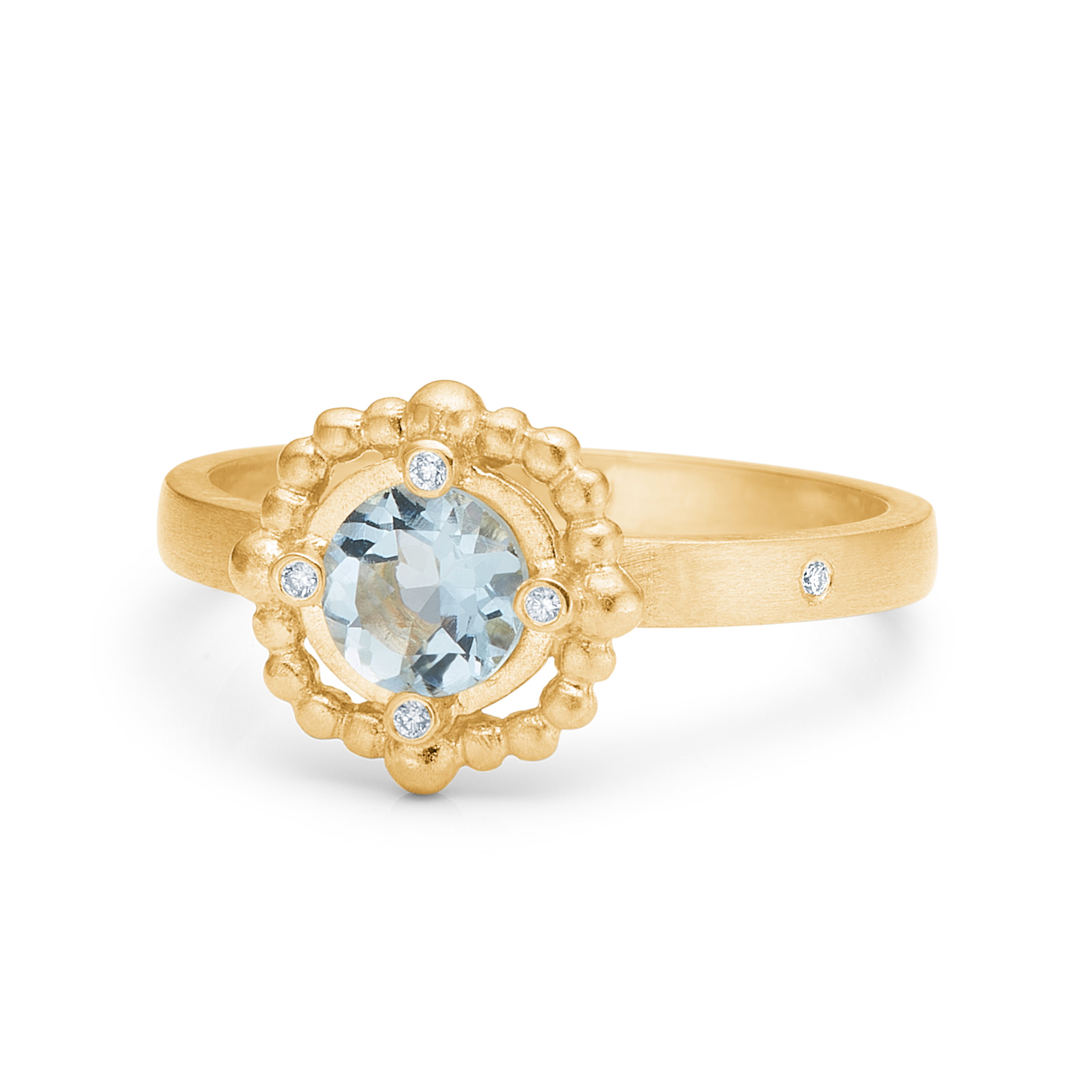 Orbit Blue ring - 18kt Rødguld