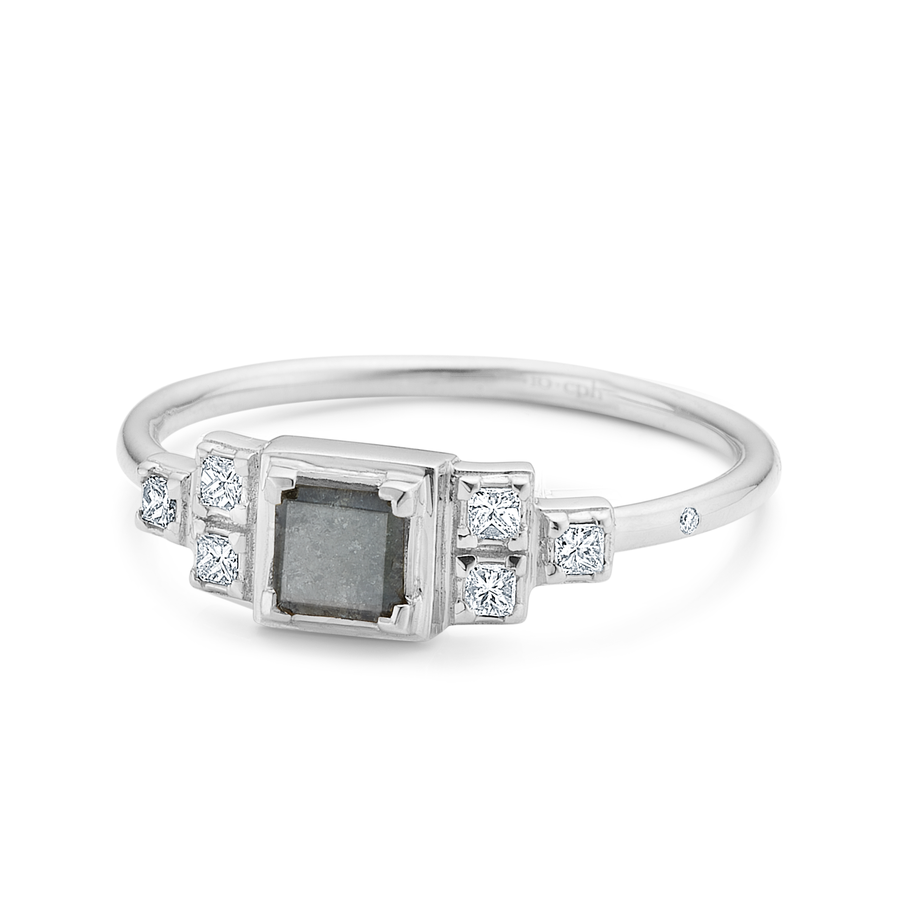 Raw Diamantring - 18kt Hvidguld