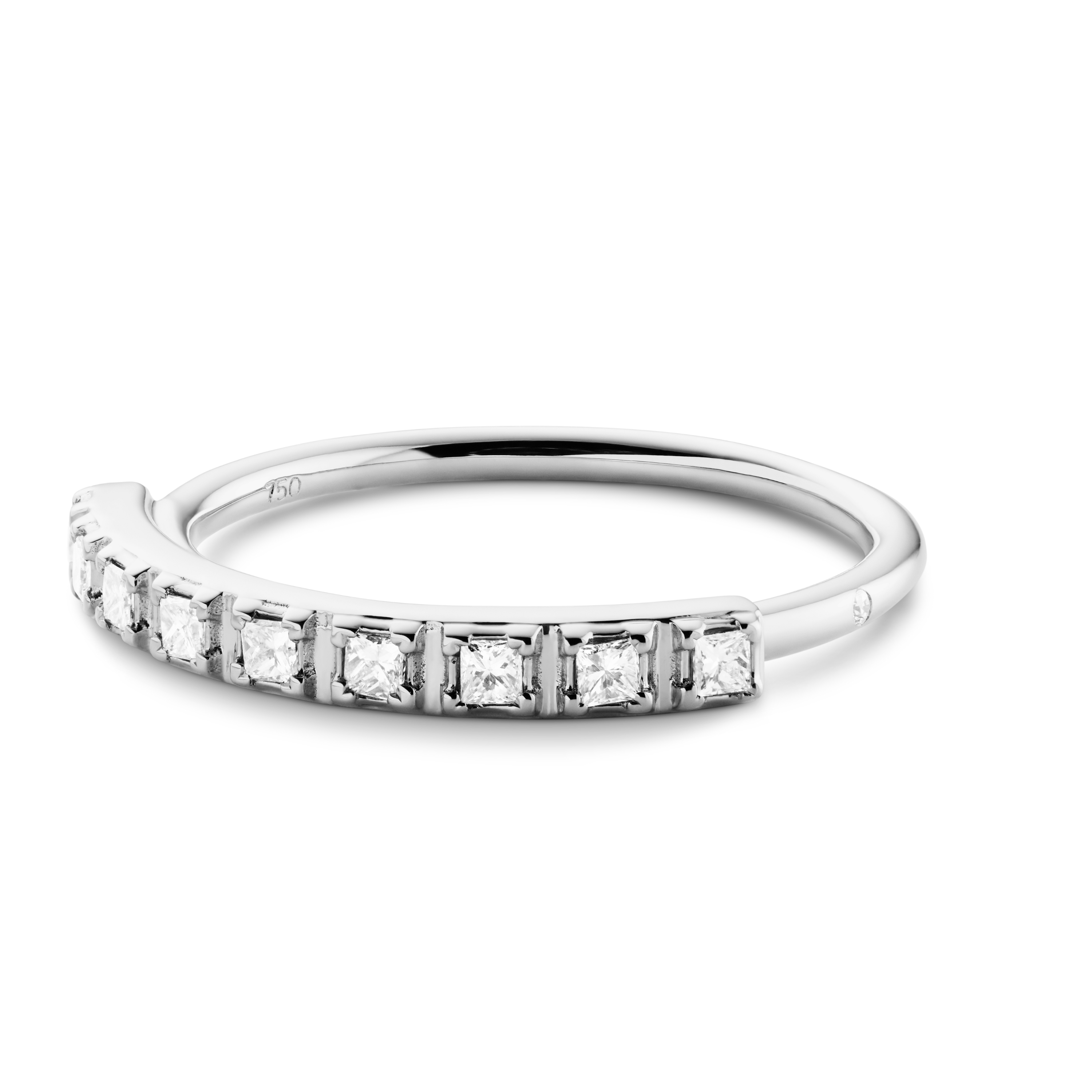Rock Classic Diamantring aligned - 18kt Hvidguld