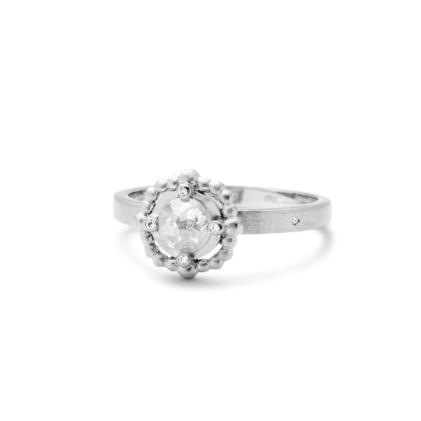 Orbit Grey diamantring - 18kt Hvidguld