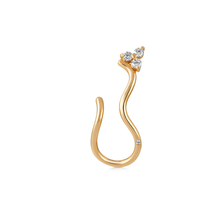 Fryd Wave diamant ørestik V - 18kt Rødguld