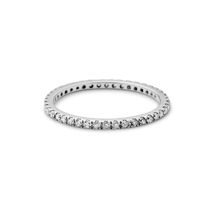 Rock Classic Grey diamantring - 18kt Hvidguld