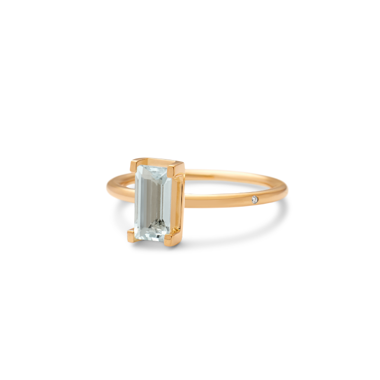 Nord Blue ring turned - 18kt Rødguld