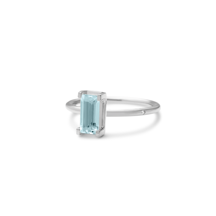 Nord Blue ring turned - 18kt Hvidguld