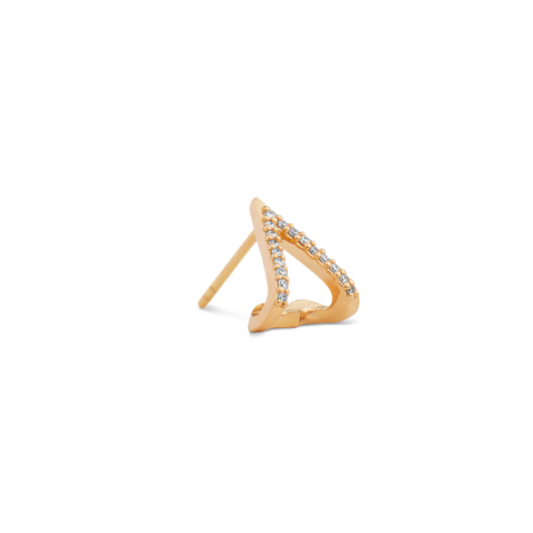 Rock Heart diamant ørestik - 18kt Rødguld