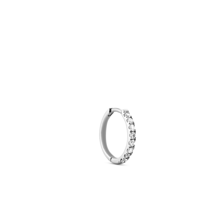 Rock Classic diamant creol S - 18kt Hvidguld