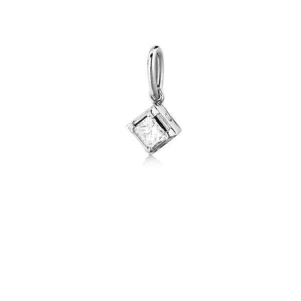 Rå Classic diamant vedhæng M - 18kt Hvidguld