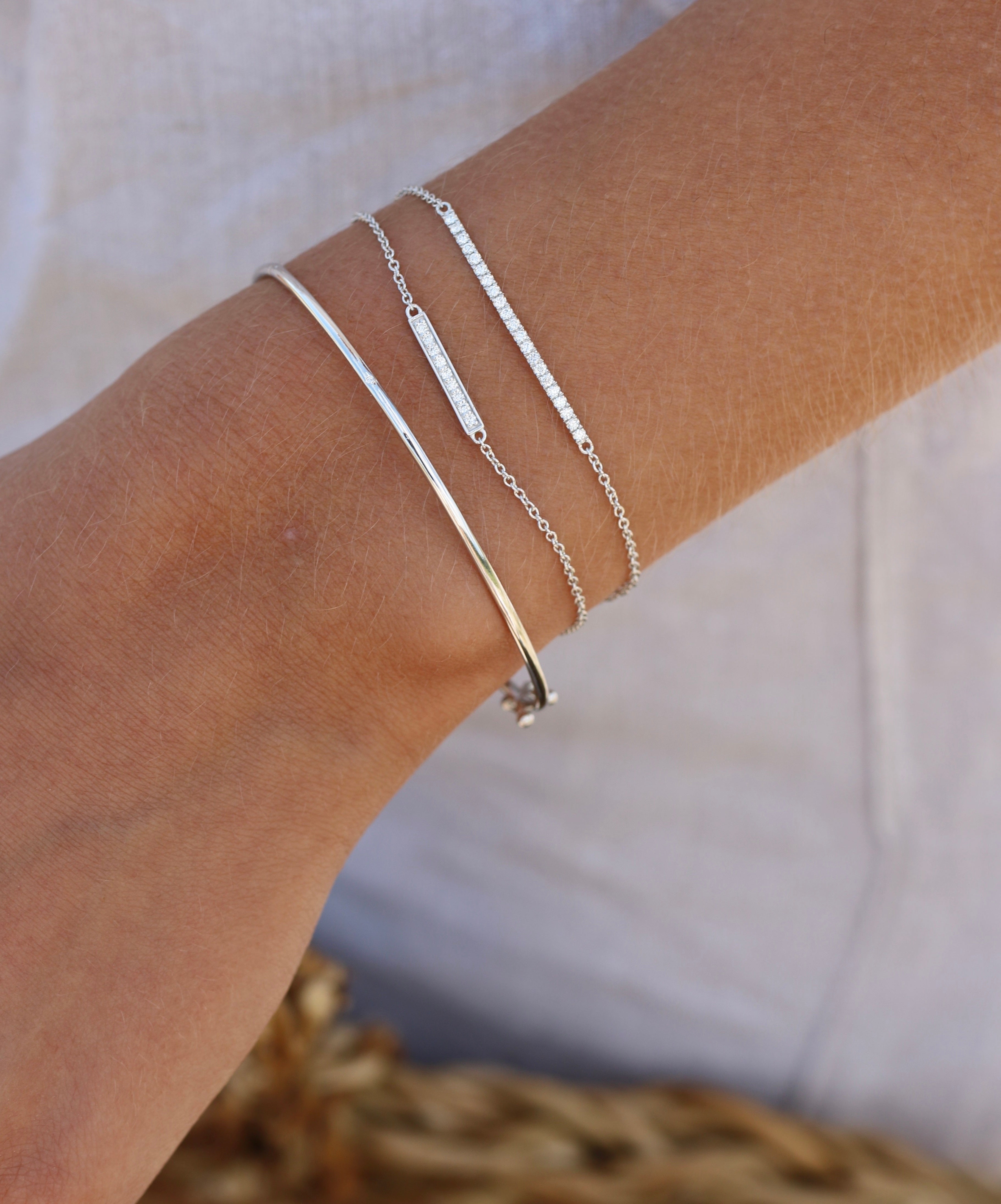 Raw armring - 18kt Hvidguld