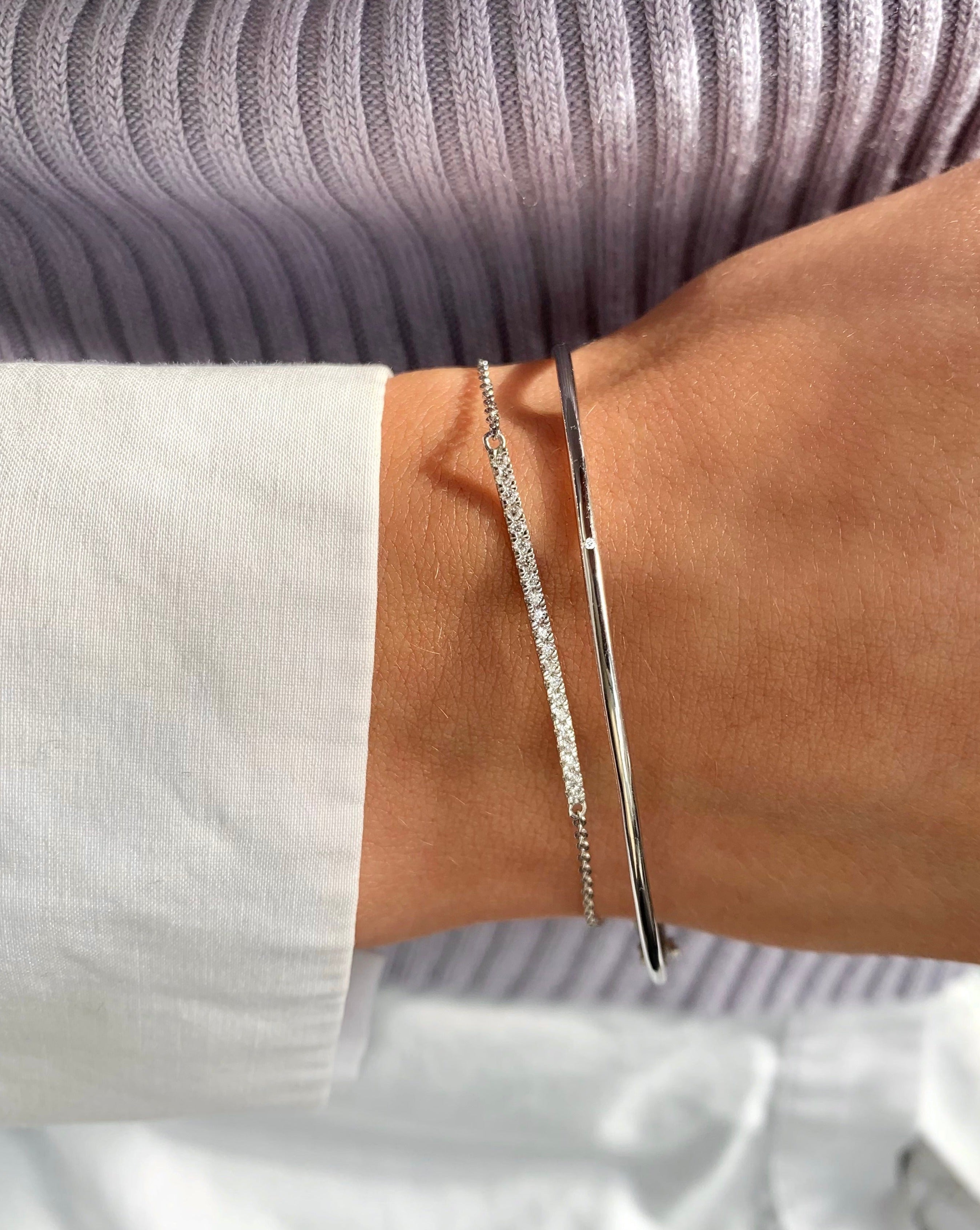 Raw armring - 18kt Hvidguld