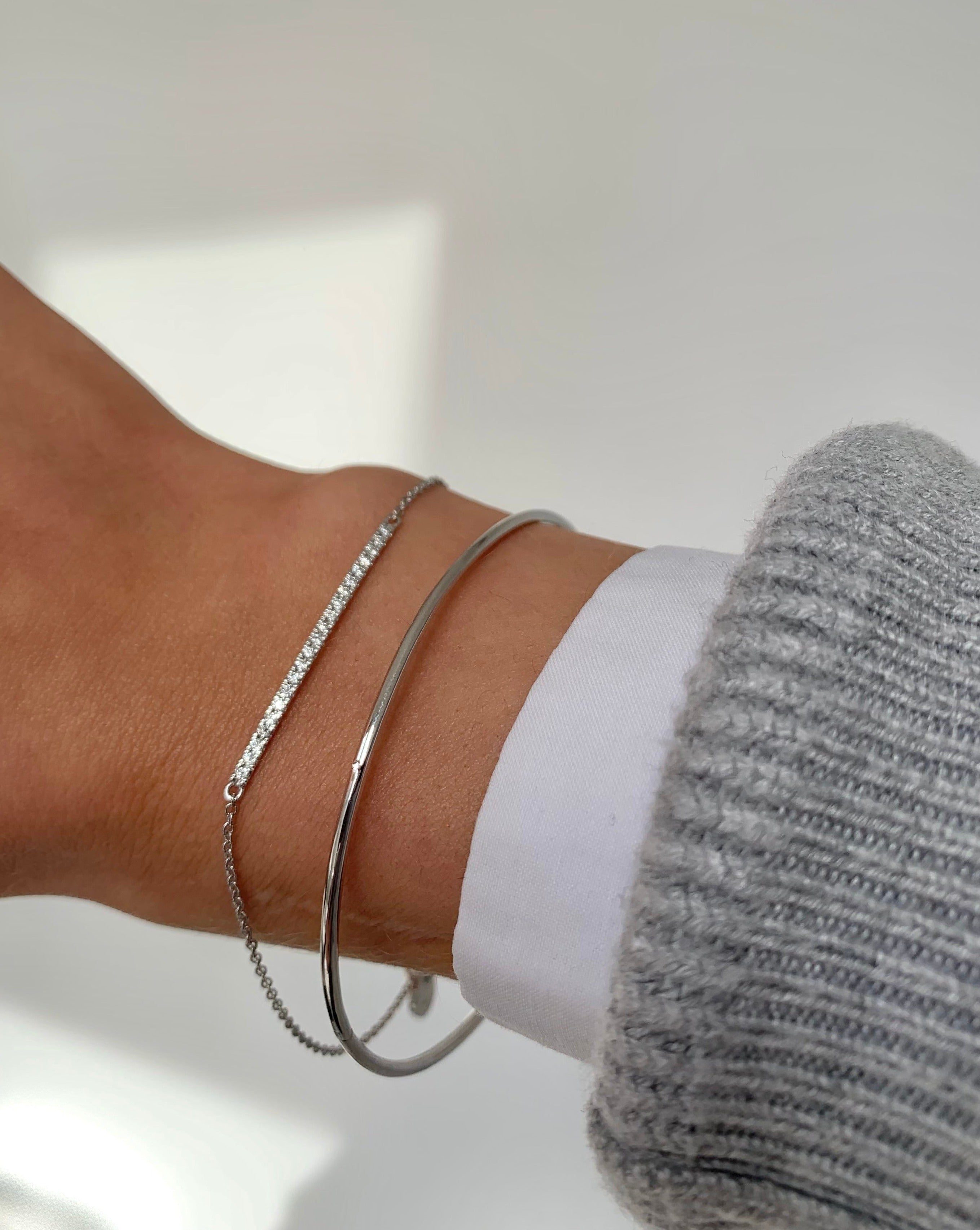 Raw armring - 18kt Hvidguld