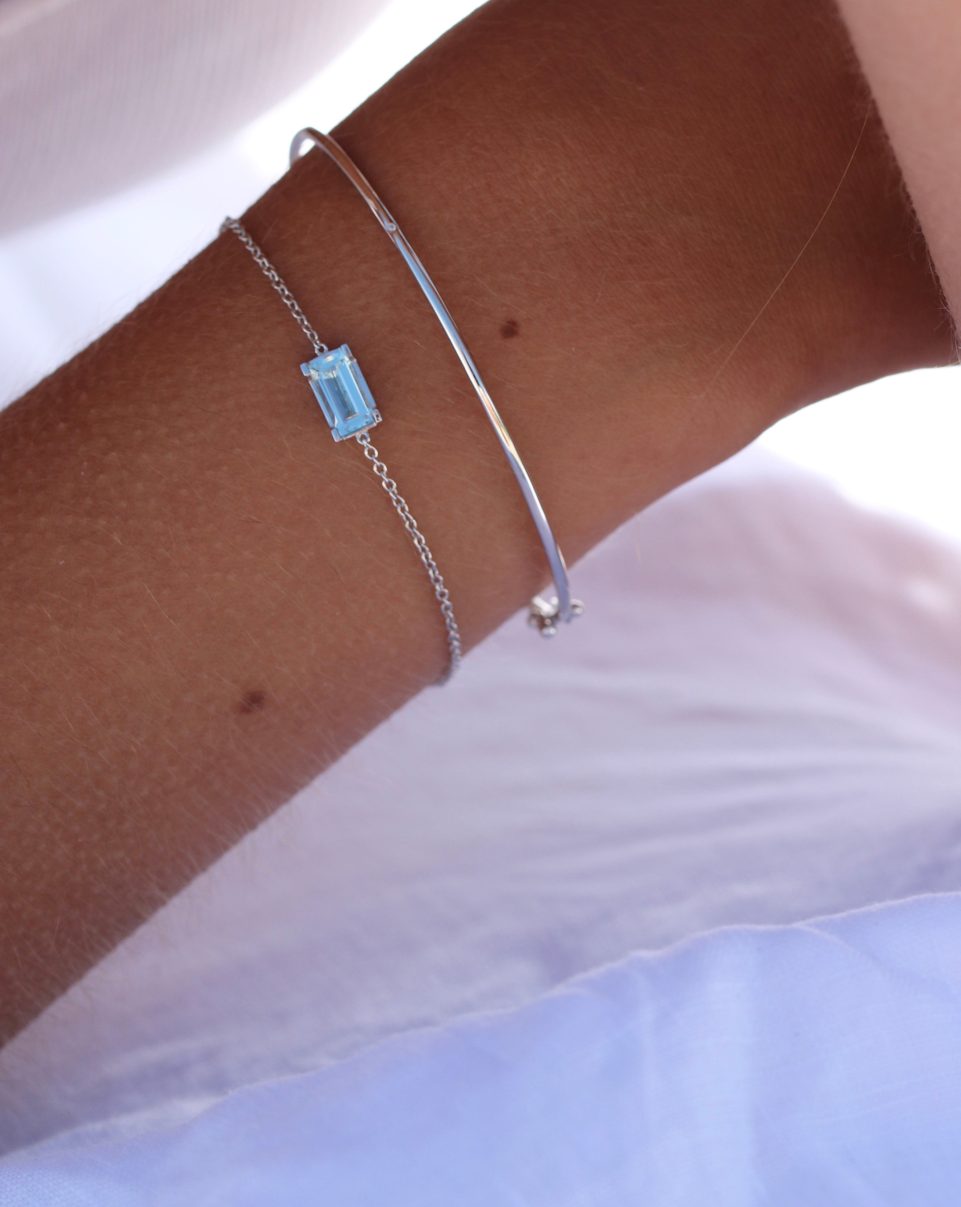 Nord Blue armbånd - 18kt Hvidguld